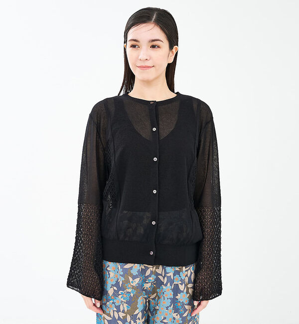 collex「リネンタッチ透かし柄カーディガン」|カーディガン|