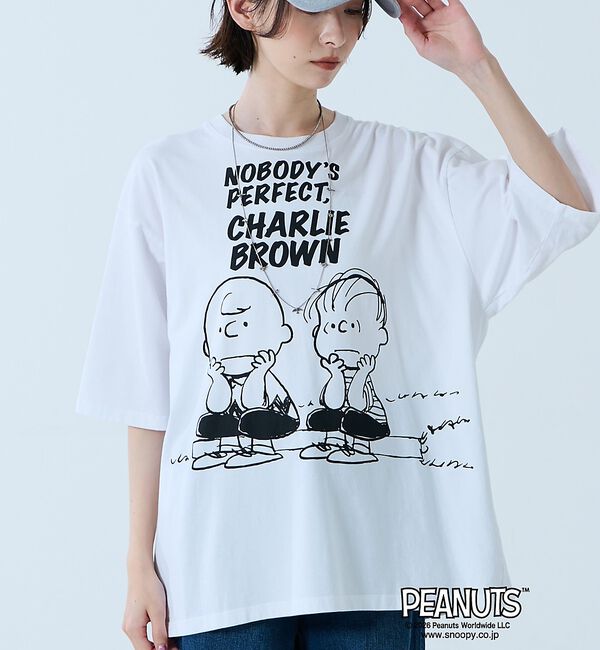 Rouge vif「【JOHNBULL/ジョンブル】PEANUTS プリントTシャツ / スヌーピー」|Tシャツ・カットソー|ホワイト系その他3