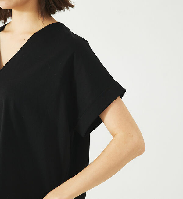 abahouse mavie「シルケットダブルVネックフレンチプルオーバー」|Tシャツ・カットソー|