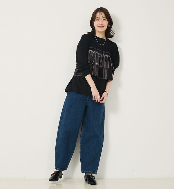 abahouse mavie「【WEB Domani掲載】ベロアビスチェ付ロンT」|Tシャツ・カットソー|