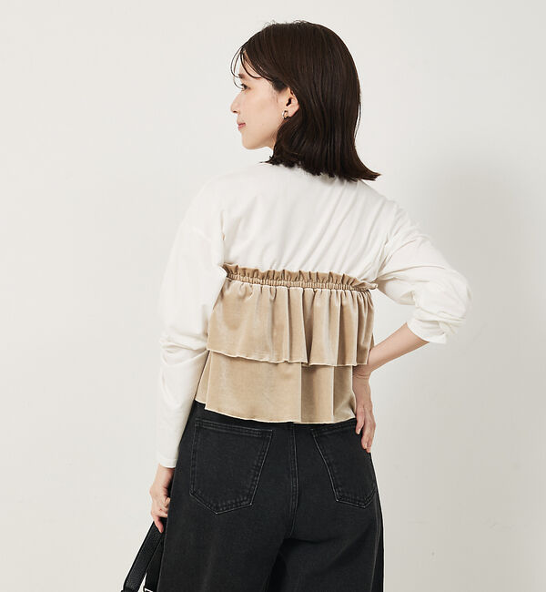 abahouse mavie「【WEB Domani掲載】ベロアビスチェ付ロンT」|Tシャツ・カットソー|