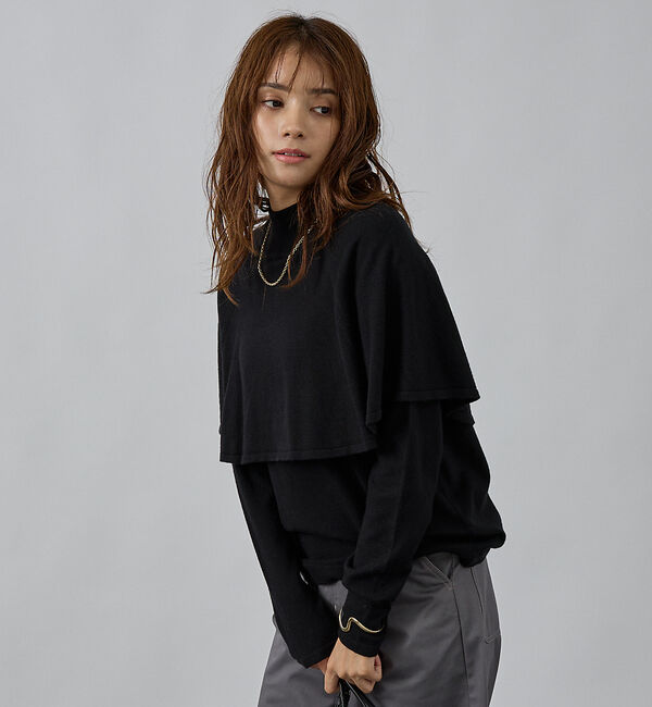 abahouse mavie「ハイネックケーププルオーバー」|ニット・セーター|