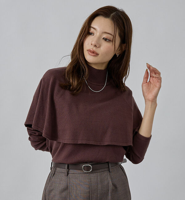 abahouse mavie「ハイネックケーププルオーバー」|ニット・セーター|