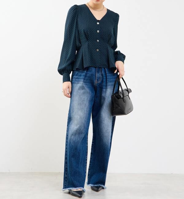 Soffitto「Vネックウエストタックブラウス」|シャツ・ブラウス|