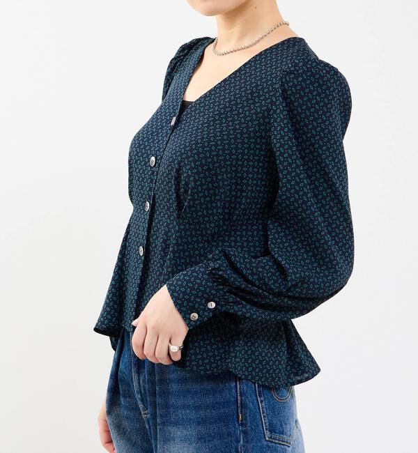 Soffitto「Vネックウエストタックブラウス」|シャツ・ブラウス|