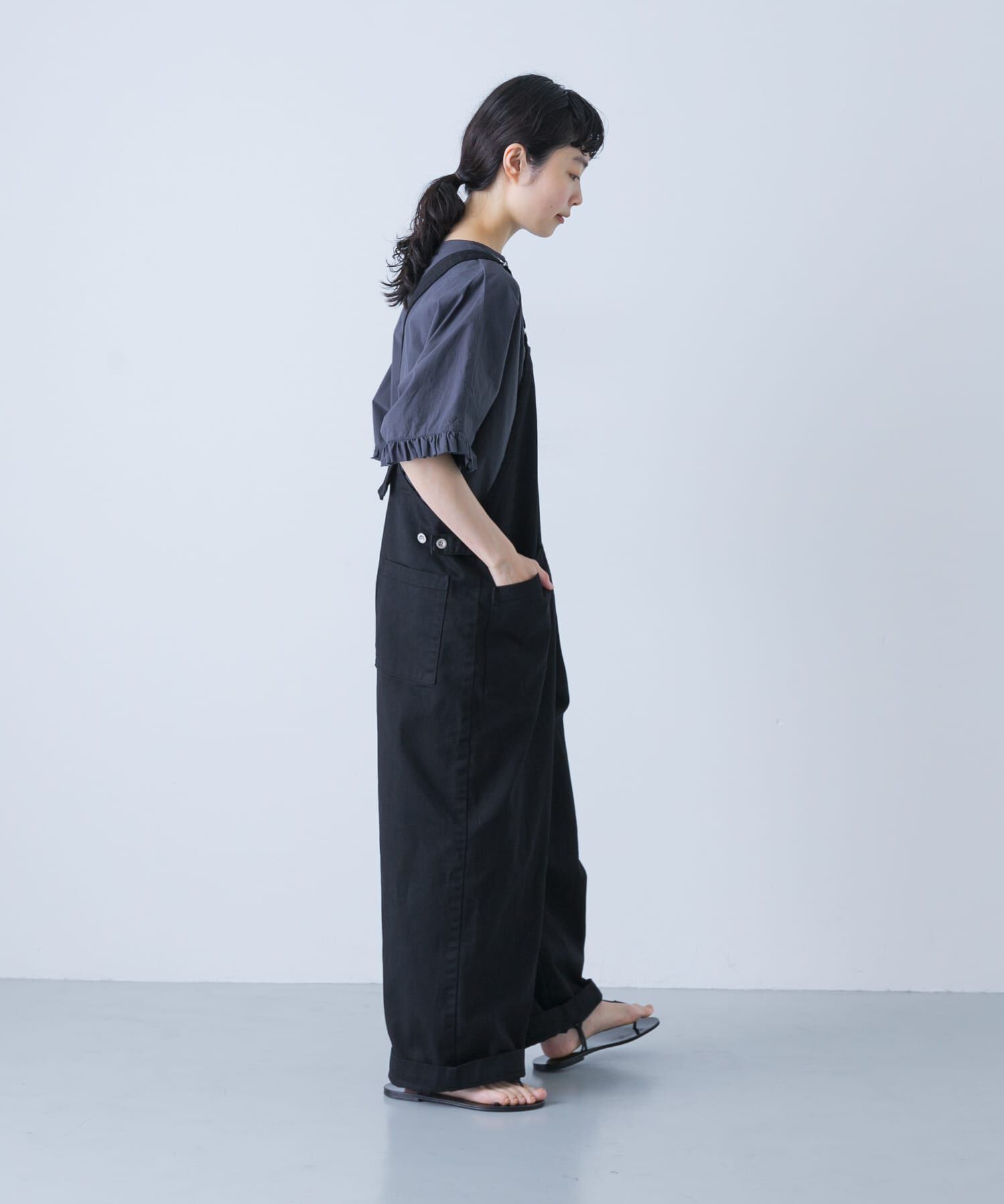 かぐれ「バッククロスサロペット」|スカート|ブラック