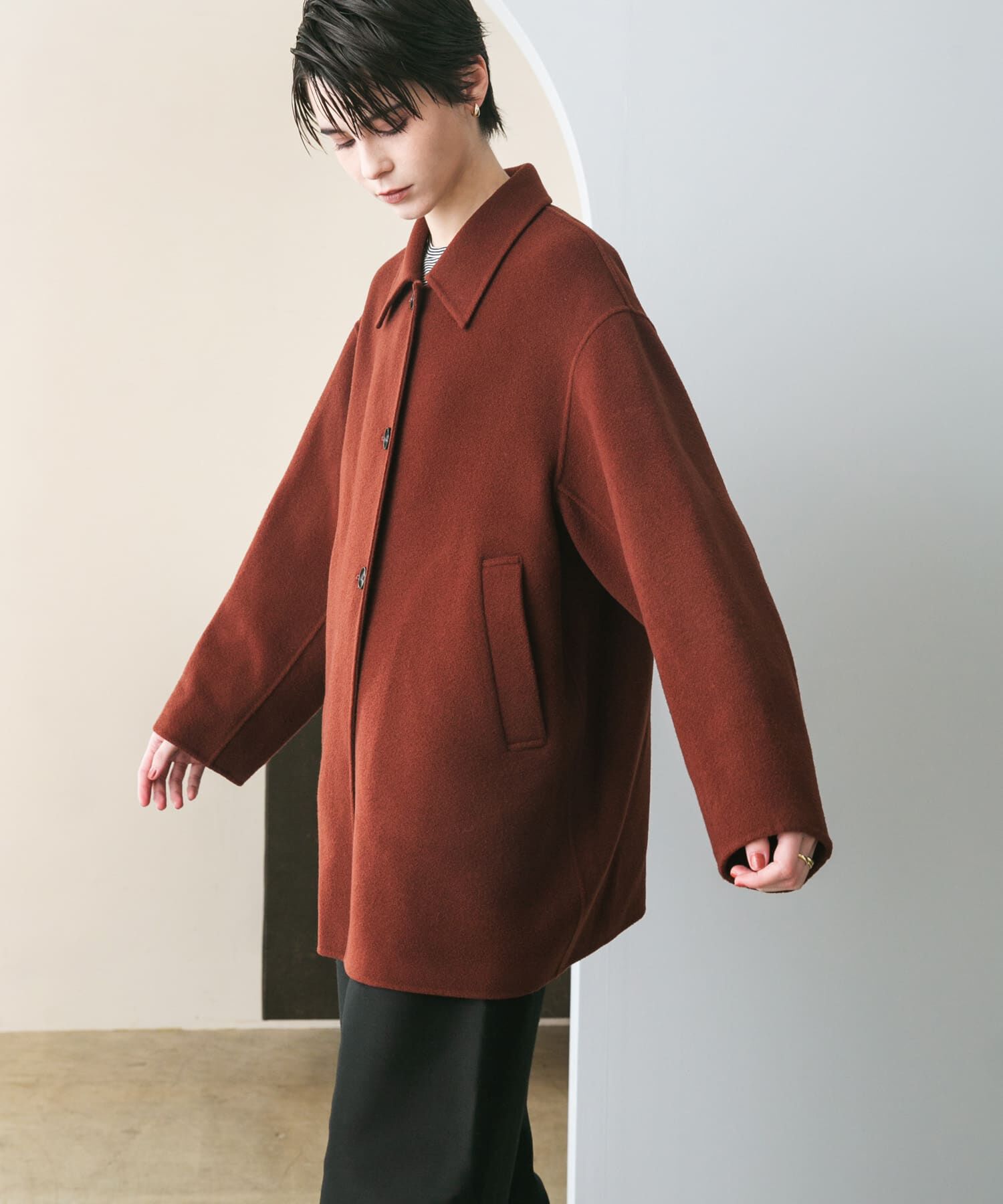 URBAN RESEARCH「スーパー140ステンカラーリバーミドルコート」|ステンカラーコート|