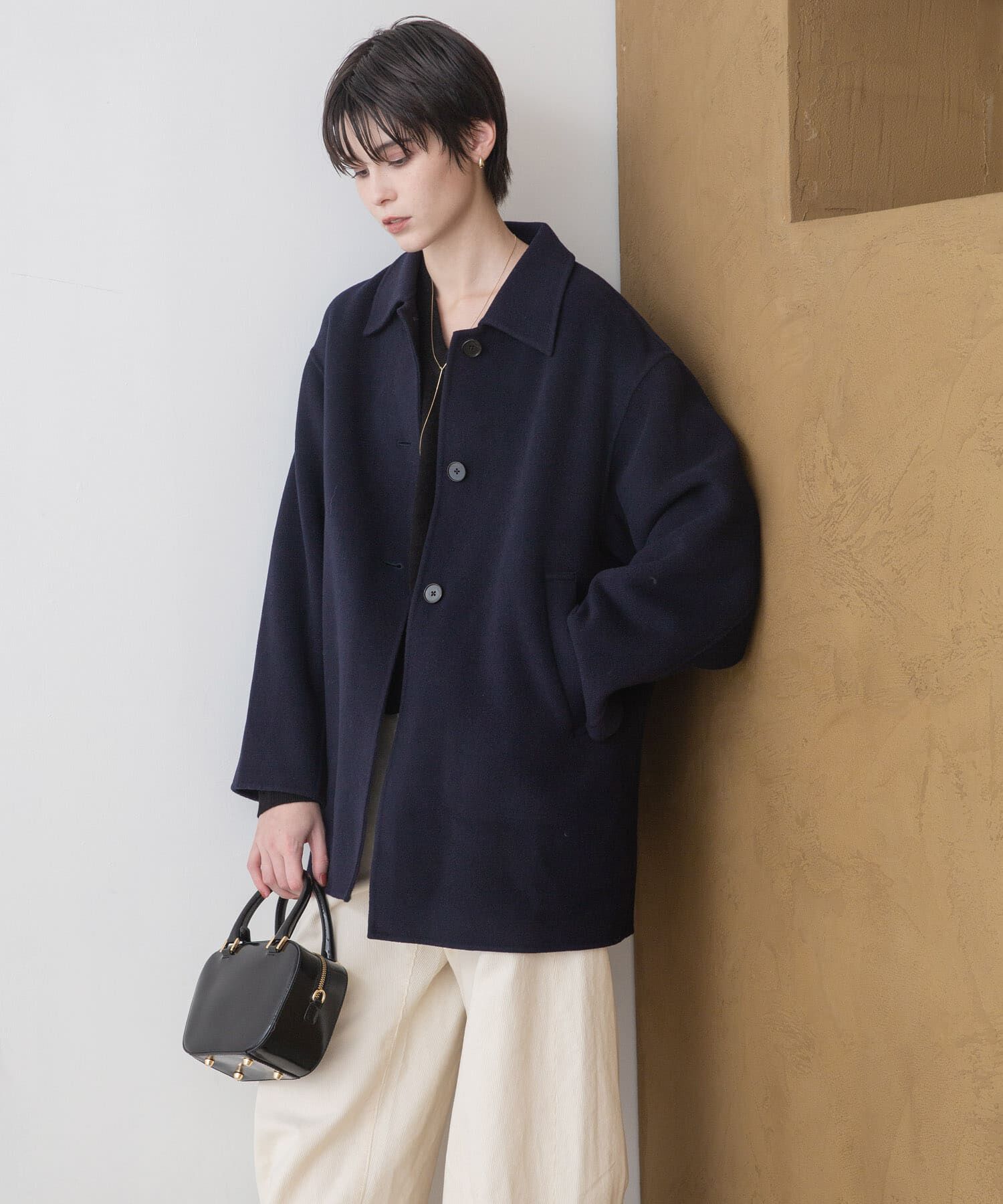 URBAN RESEARCH「スーパー140ステンカラーリバーミドルコート」|ステンカラーコート|