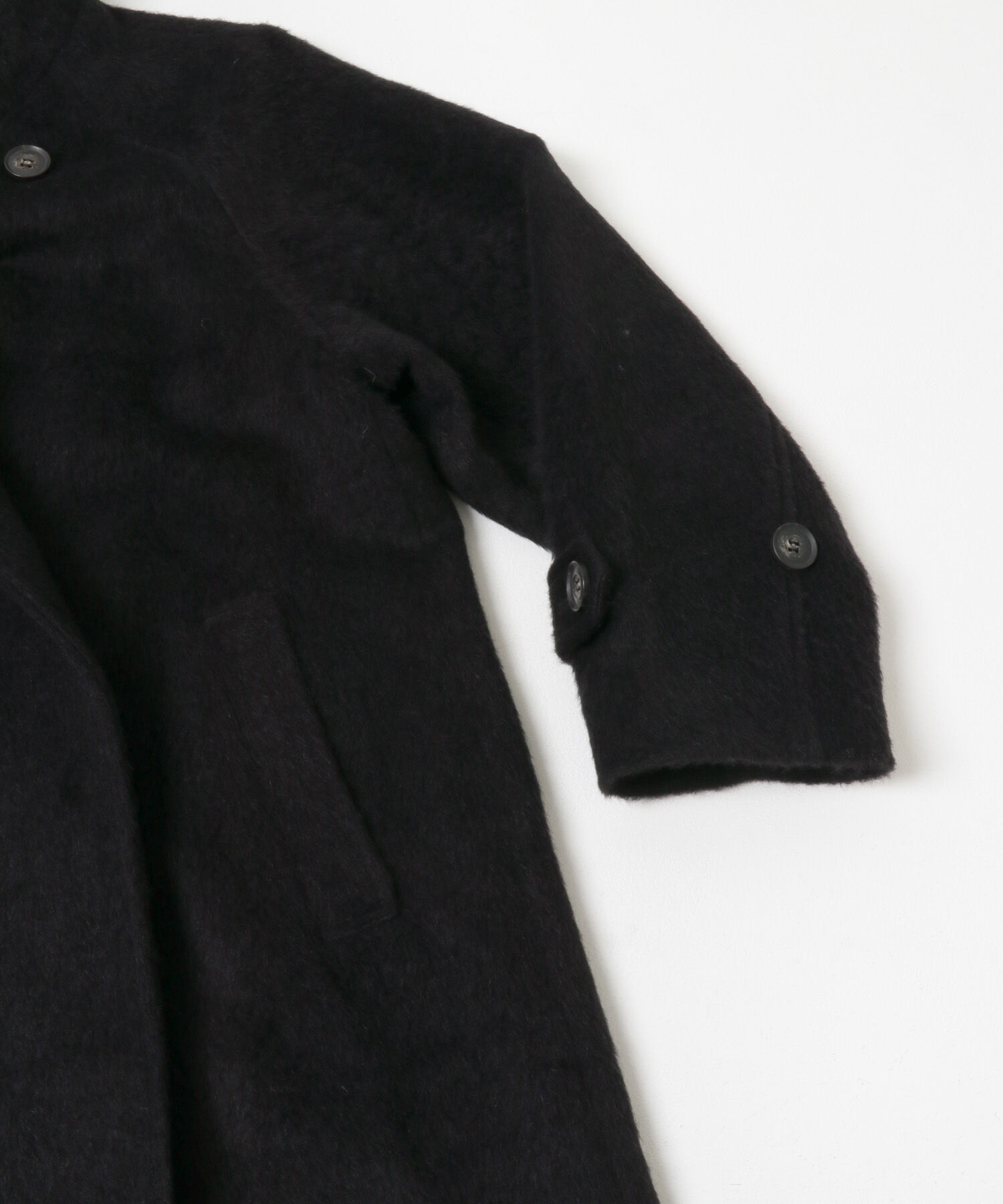 URBAN RESEARCH ROSSO「アルパカ混シャギースタンドコート」|ノーカラーコート|