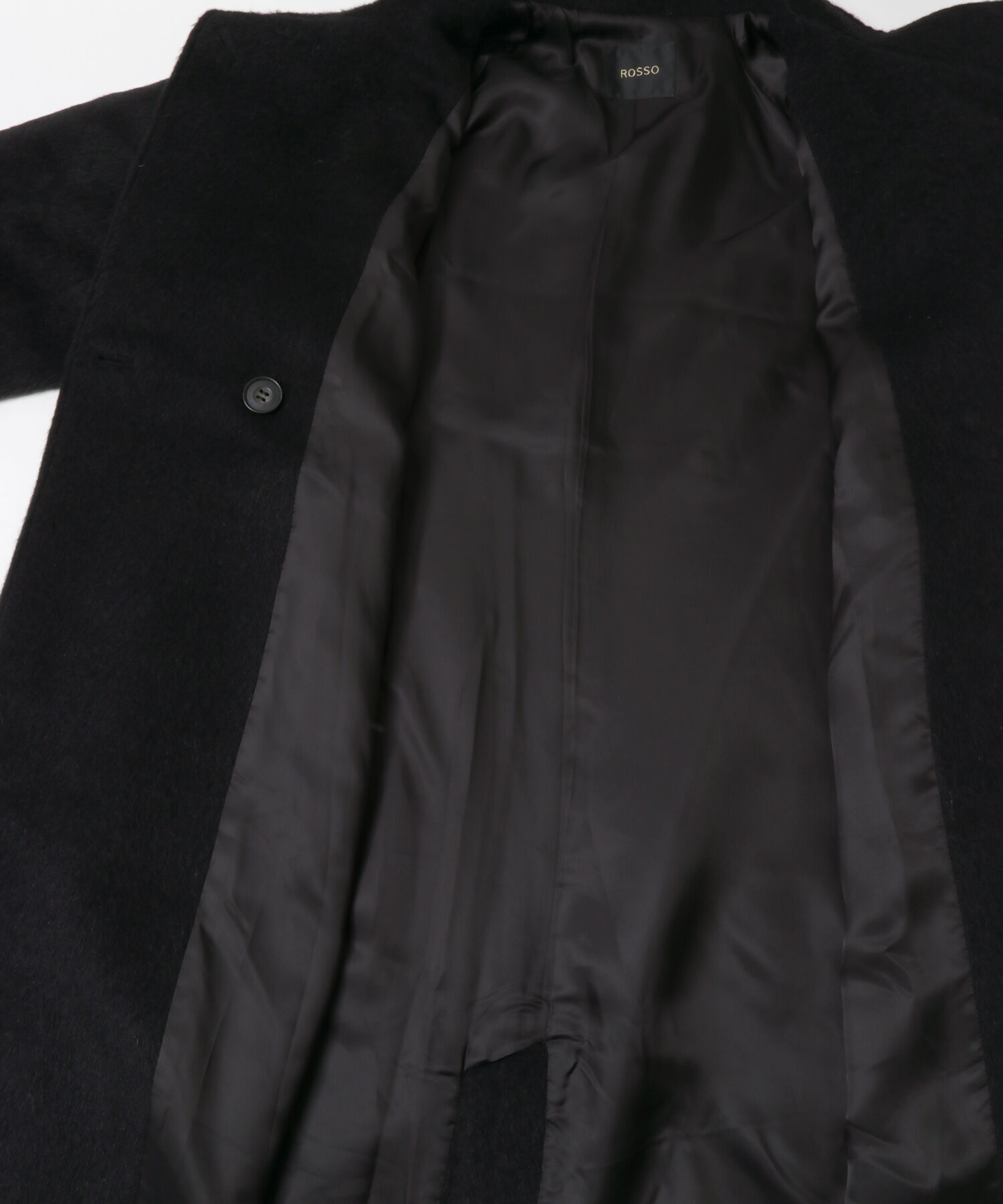 URBAN RESEARCH ROSSO「アルパカ混シャギースタンドコート」|ノーカラーコート|