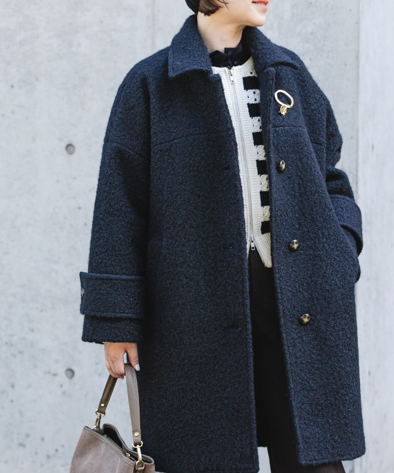 URBAN RESEARCH ROSSO「F by ROSSO　『UR TECH』ブークレステンカラーコート」|ステンカラーコート|