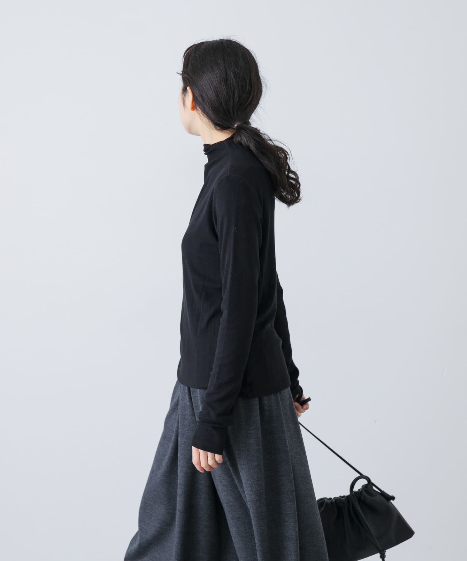 かぐれ「ボトルネックソフトリブカットソー」|Tシャツ・カットソー|