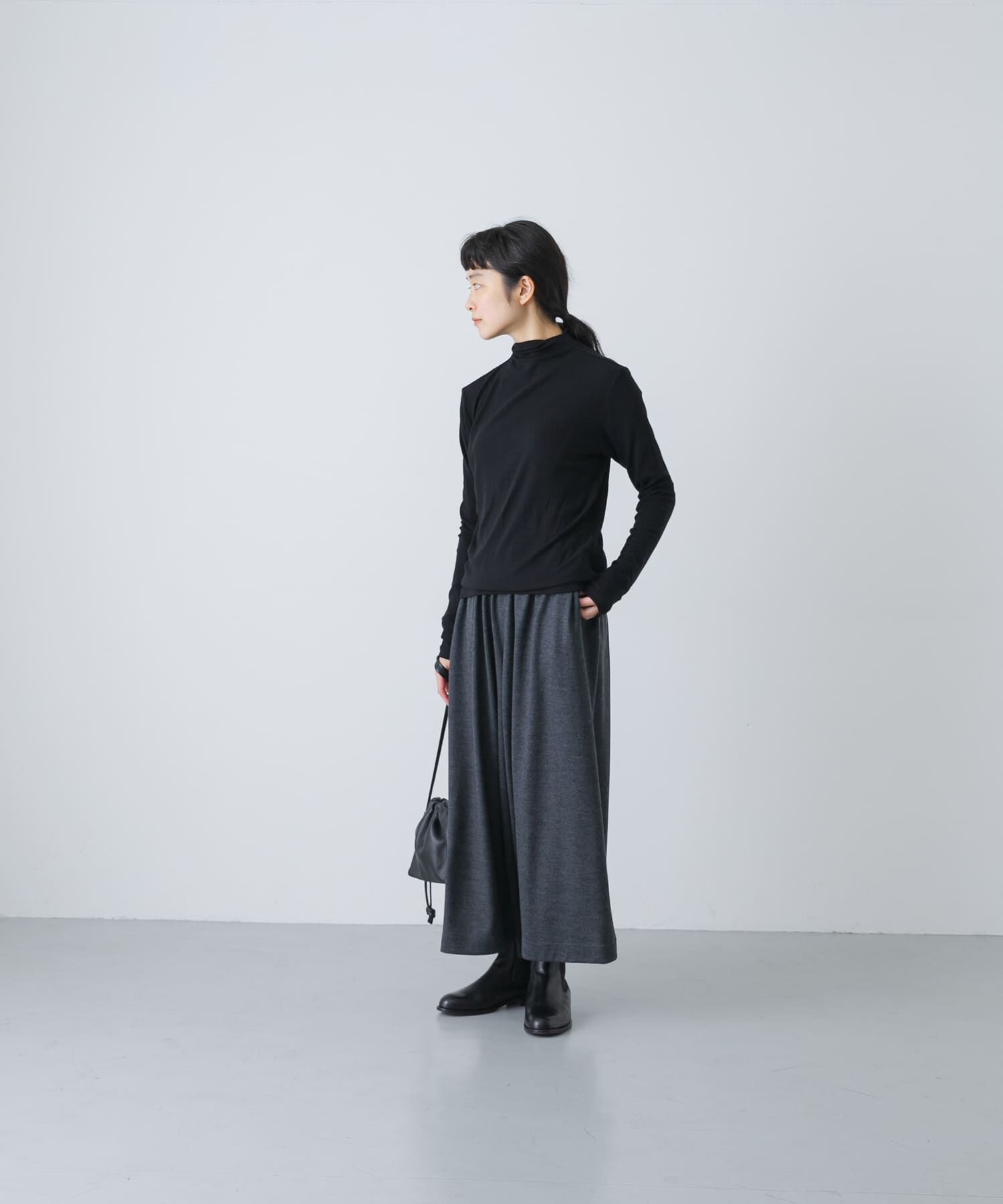 かぐれ「ボトルネックソフトリブカットソー」|Tシャツ・カットソー|