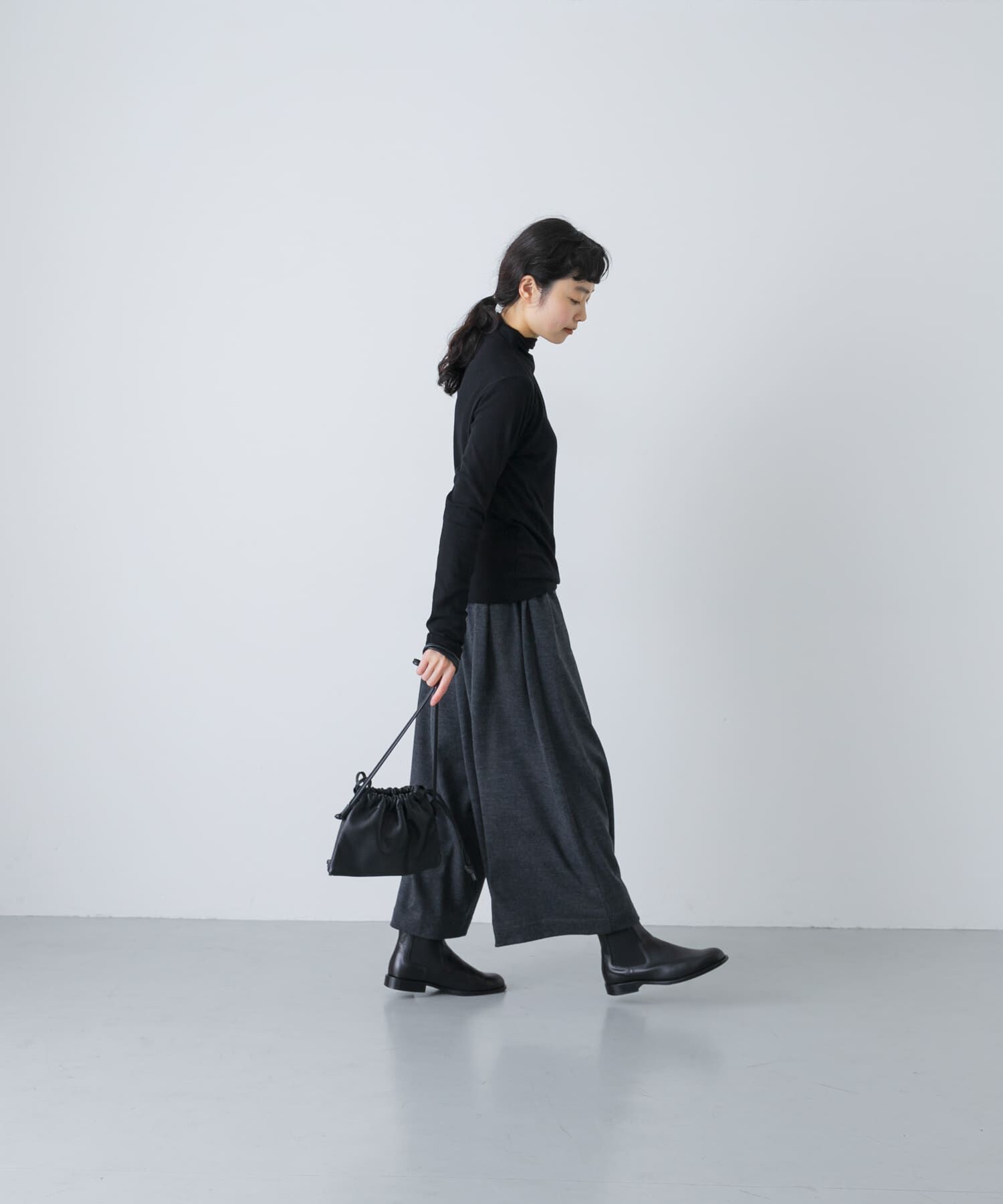 かぐれ「ボトルネックソフトリブカットソー」|Tシャツ・カットソー|