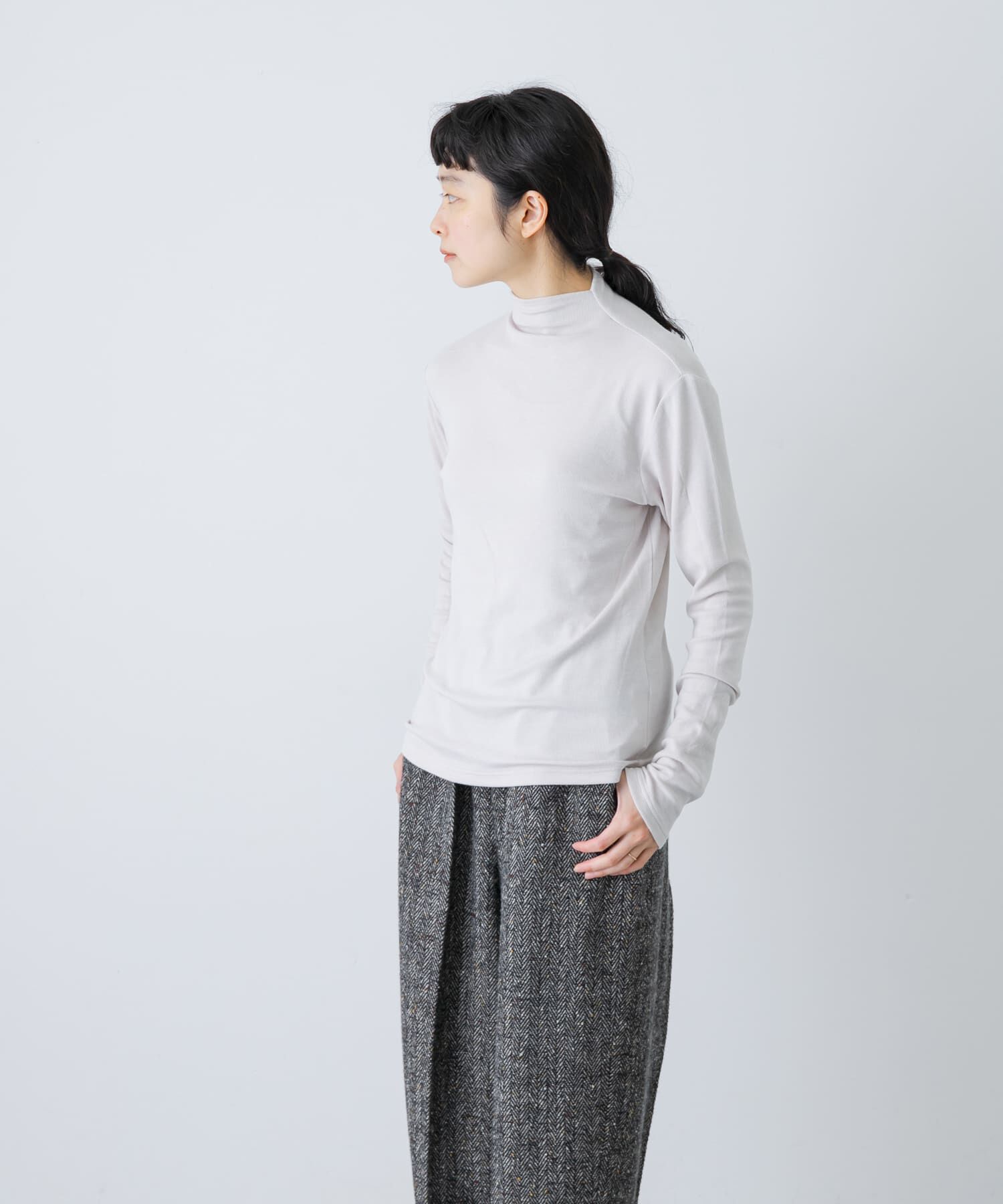 かぐれ「ボトルネックソフトリブカットソー」|Tシャツ・カットソー|