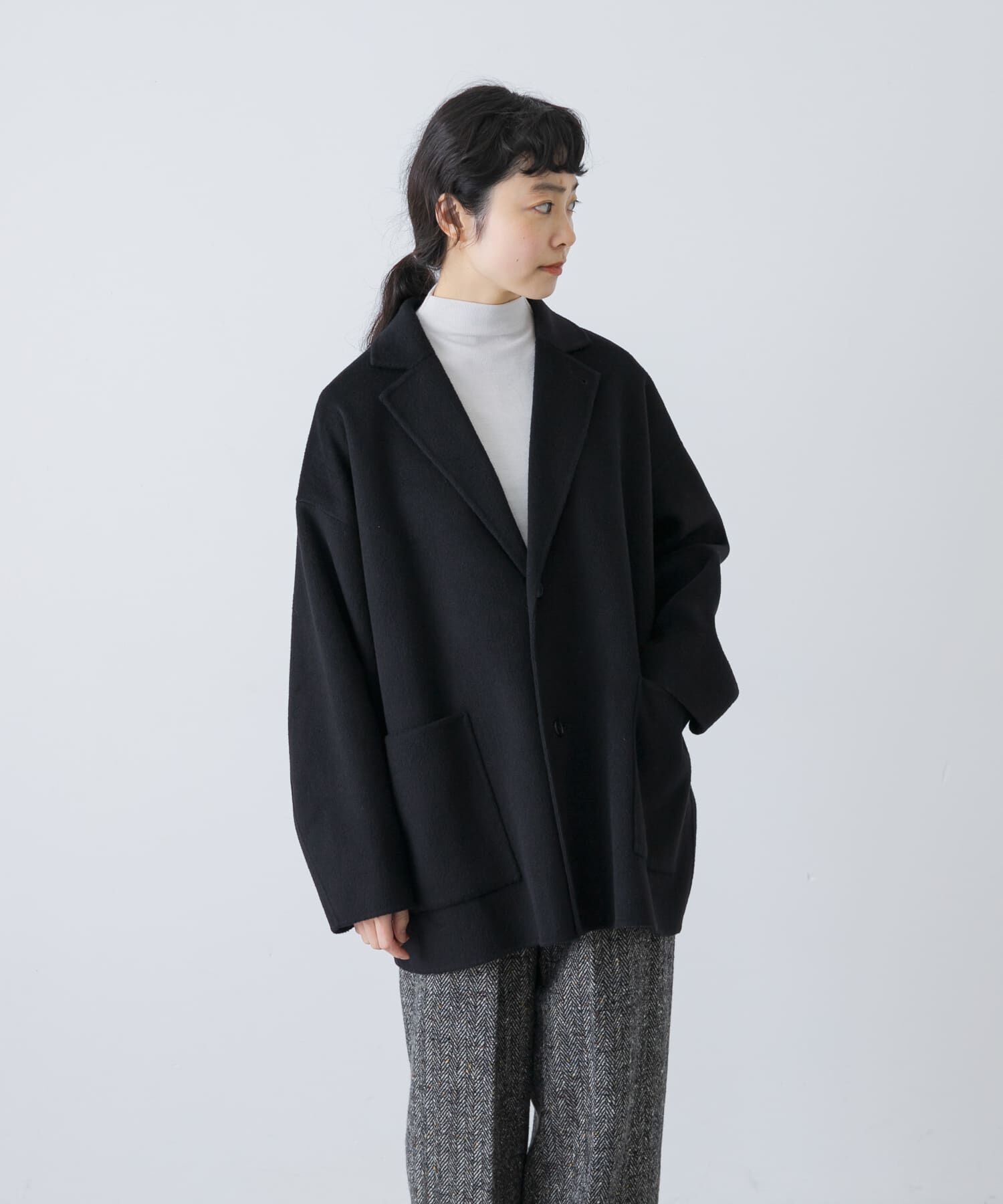 かぐれ「ボトルネックソフトリブカットソー」|Tシャツ・カットソー|