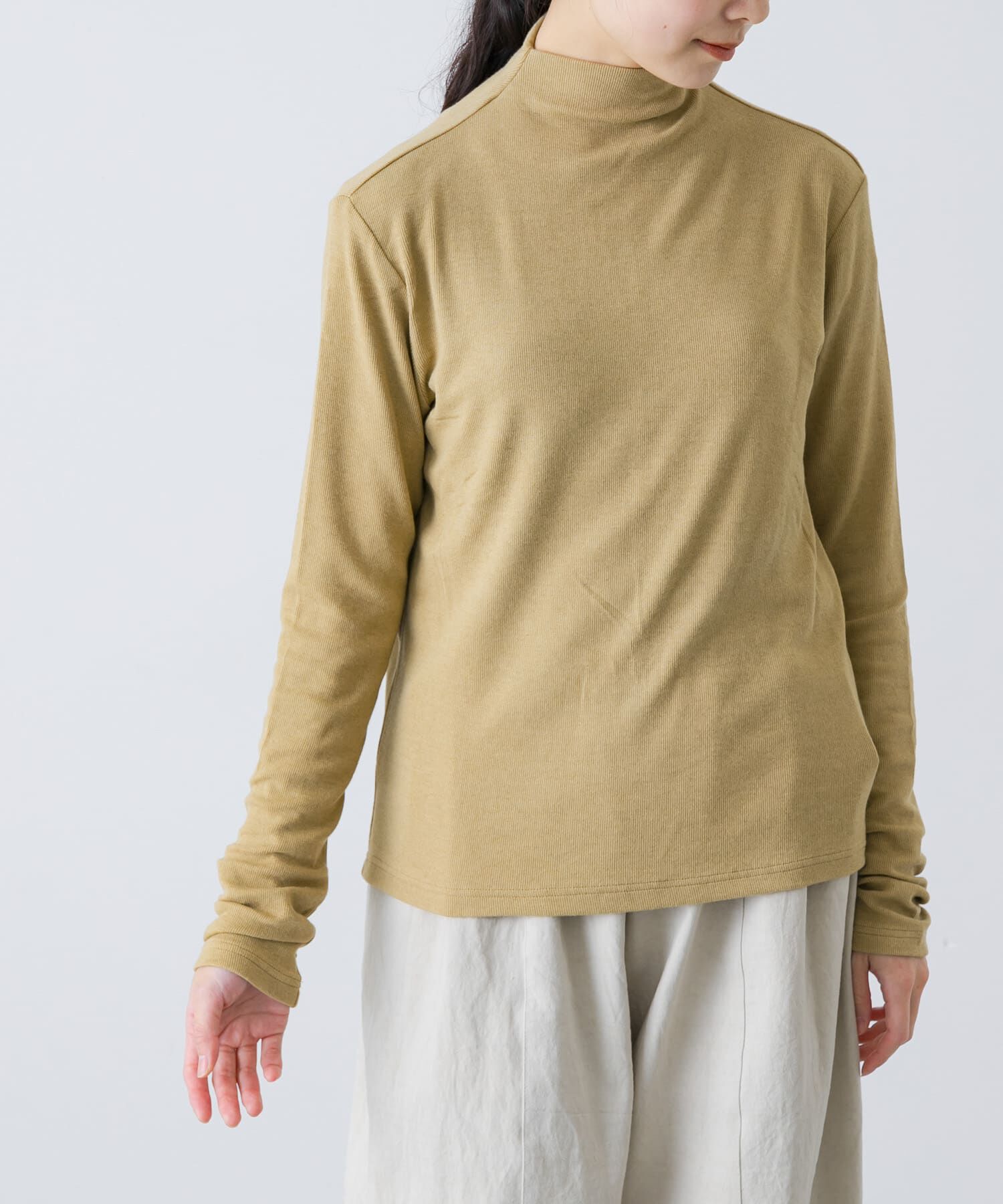 かぐれ「ボトルネックソフトリブカットソー」|Tシャツ・カットソー|