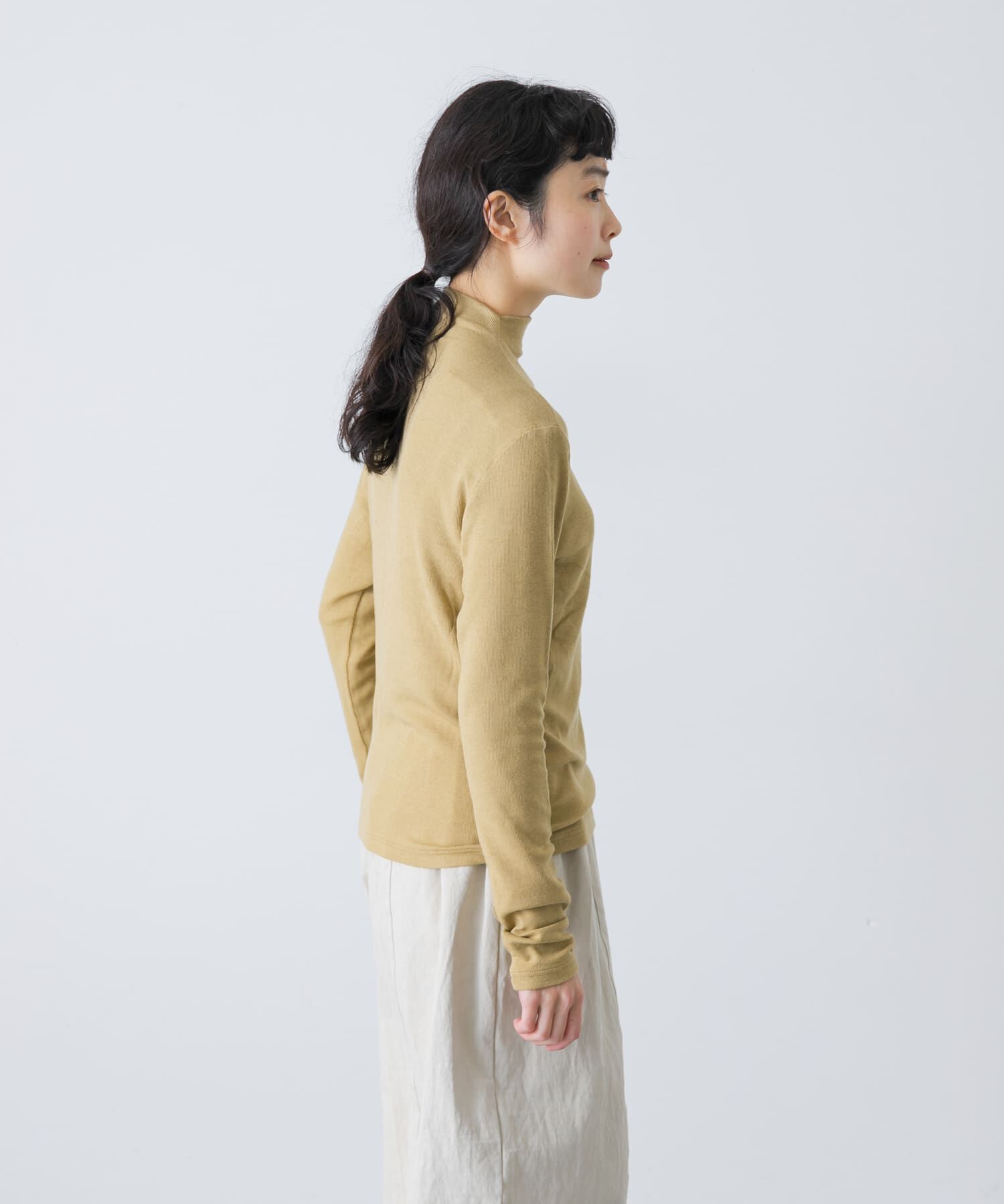 かぐれ「ボトルネックソフトリブカットソー」|Tシャツ・カットソー|