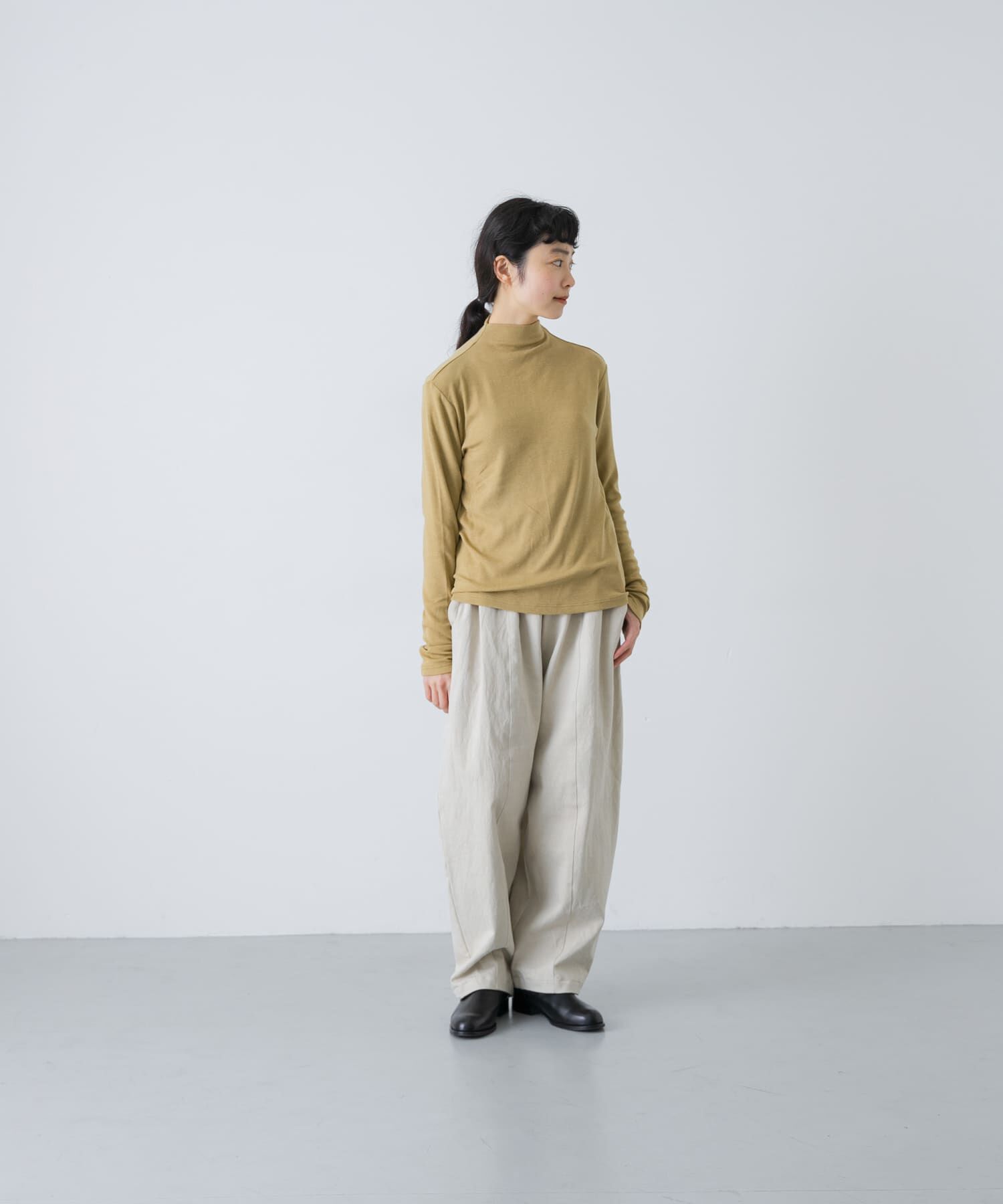 かぐれ「ボトルネックソフトリブカットソー」|Tシャツ・カットソー|