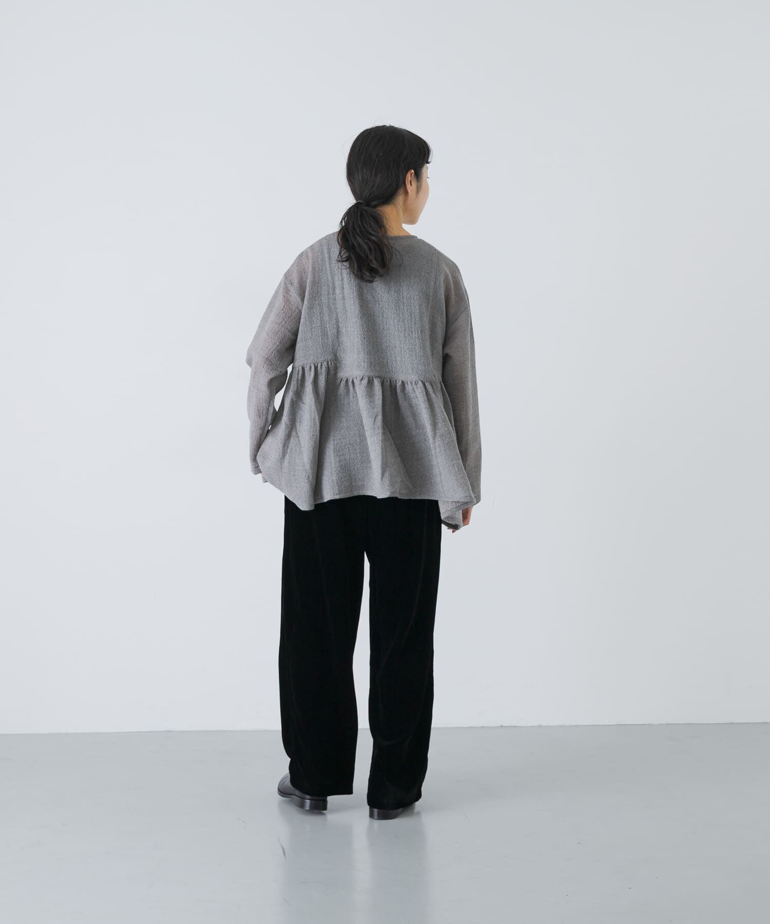 かぐれ「ウールガーゼギャザープルオーバー」|シャツ・ブラウス|
