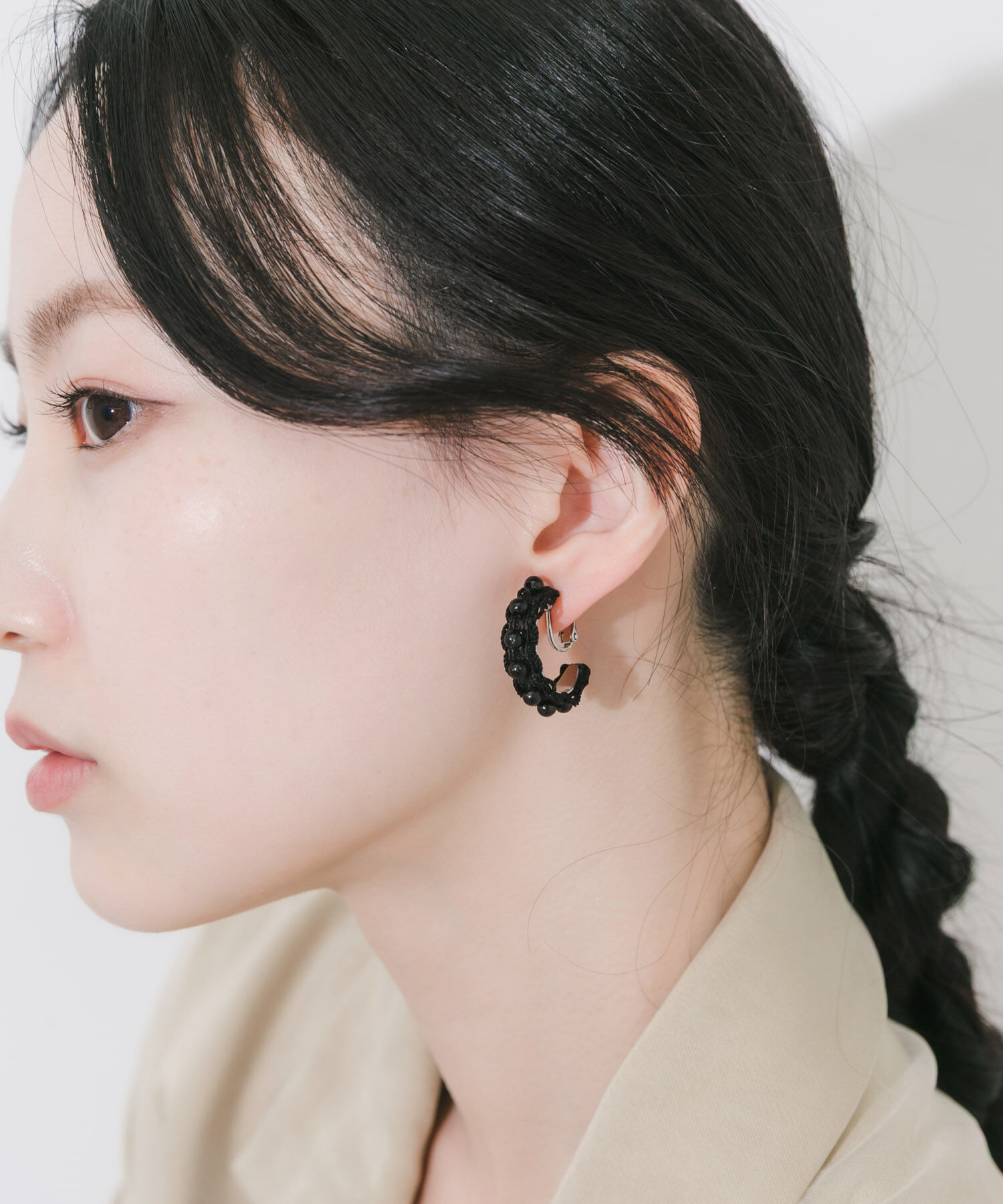 SMELLY「ビーズレースフープイヤリング」|イヤリング|