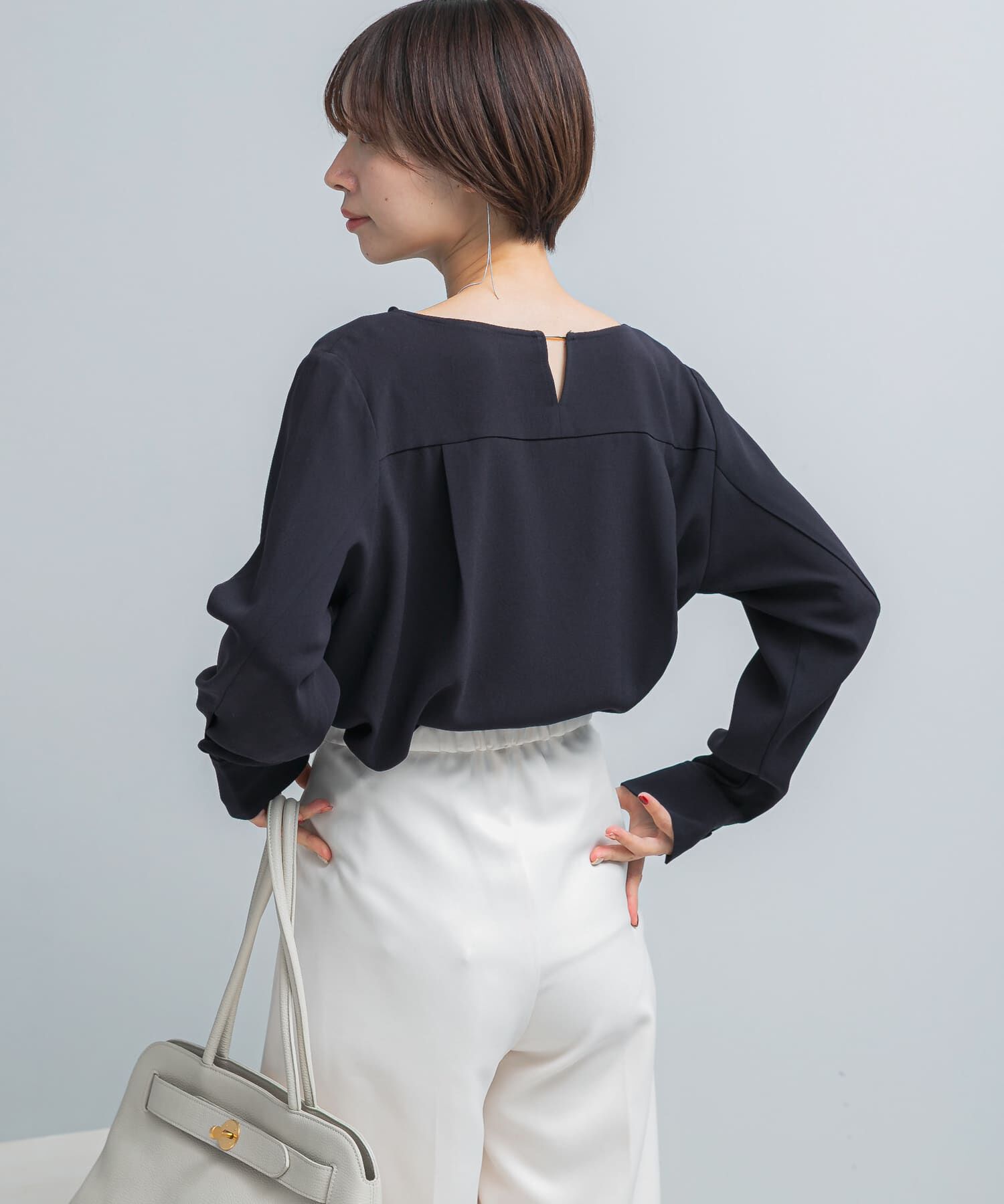 URBAN RESEARCH ROSSO「トリアセテート混ドレープネックブラウス」|シャツ・ブラウス|