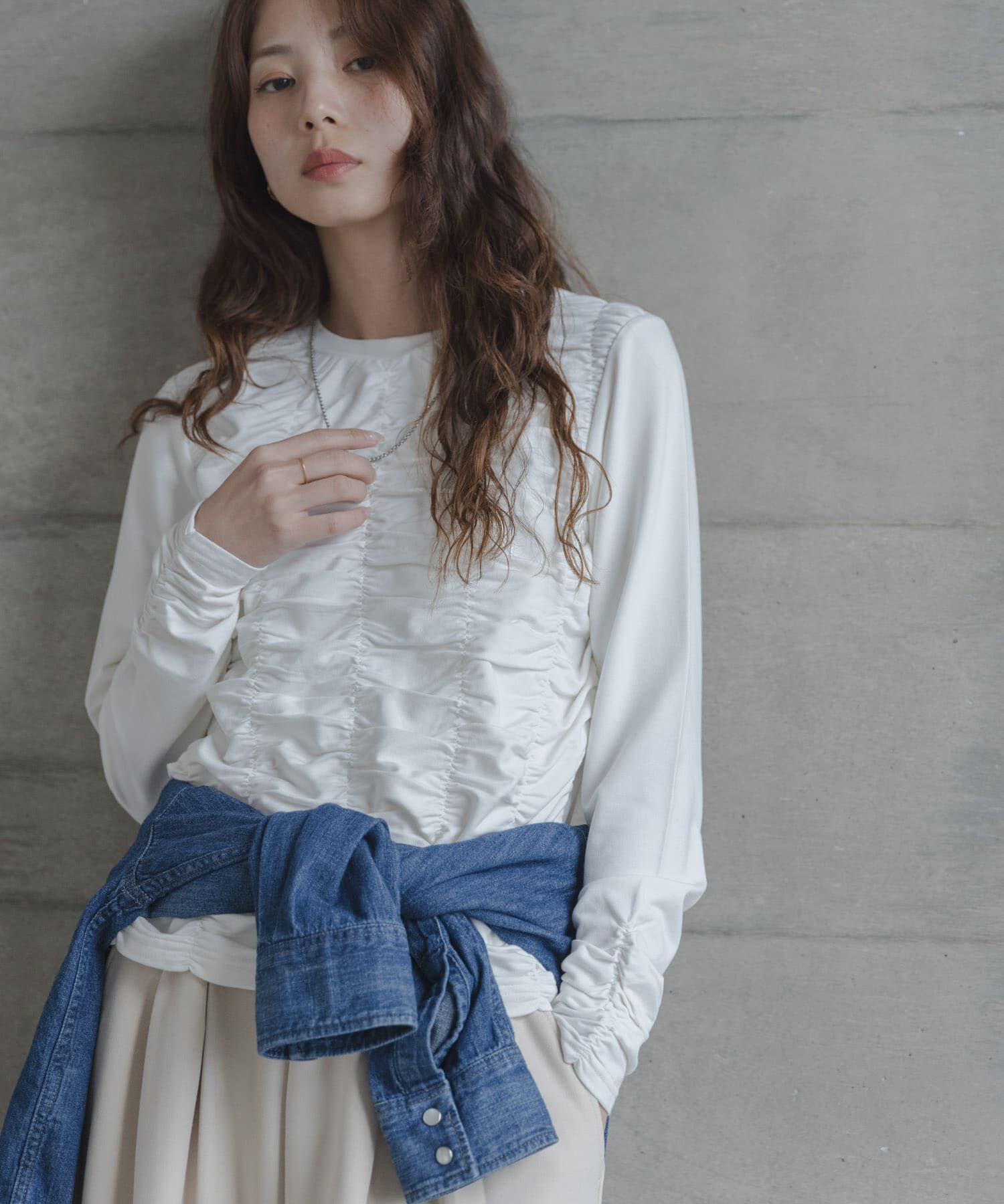 Sonny Label 「シャーリングデザインプルオーバー」|Tシャツ・カットソー|オフホワイト