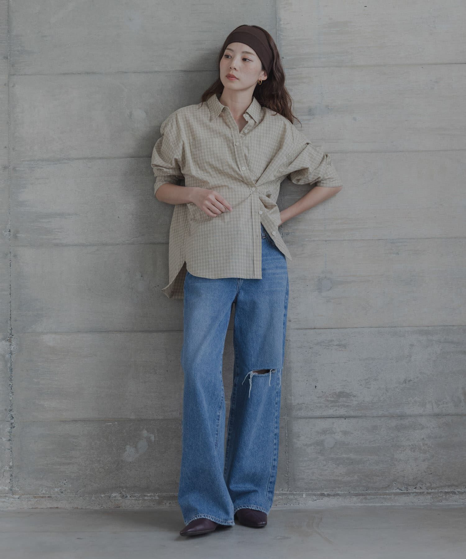 Sonny Label 「ドビーチェックアシメシャツ」|シャツ・ブラウス|