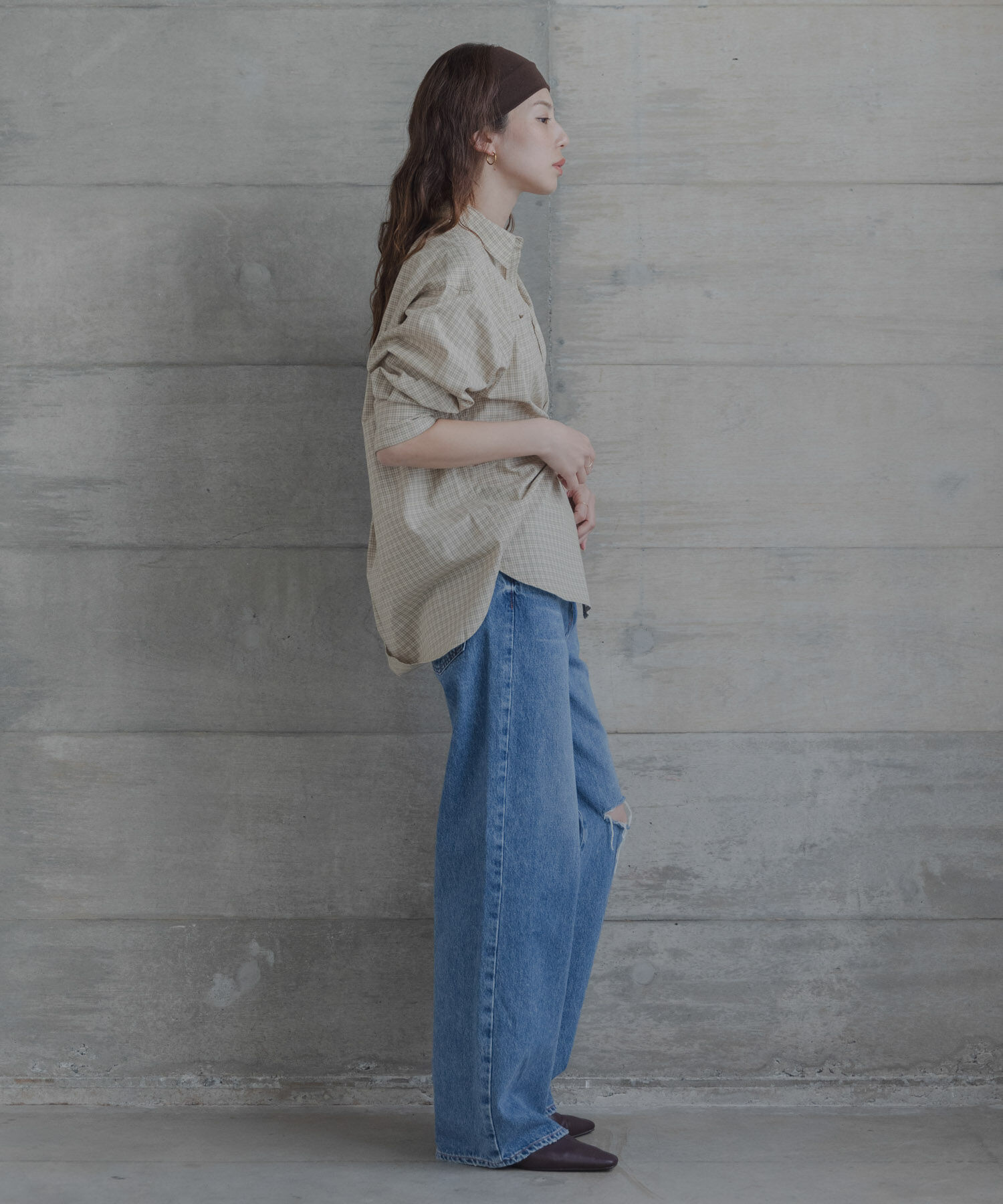 Sonny Label 「ドビーチェックアシメシャツ」|シャツ・ブラウス|