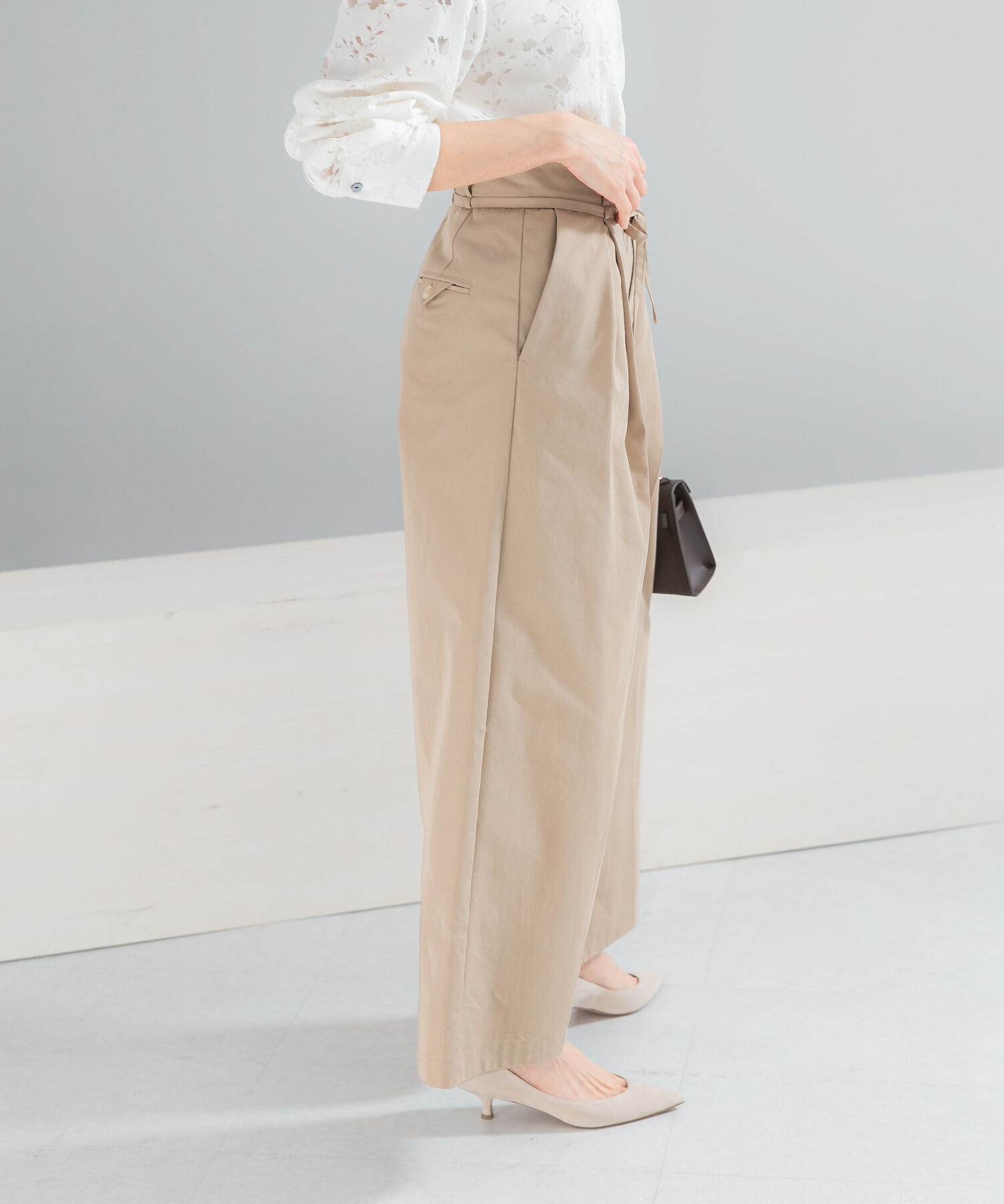 URBAN RESEARCH ROSSO「コットンツイルベルテッドワイドパンツ」|その他|