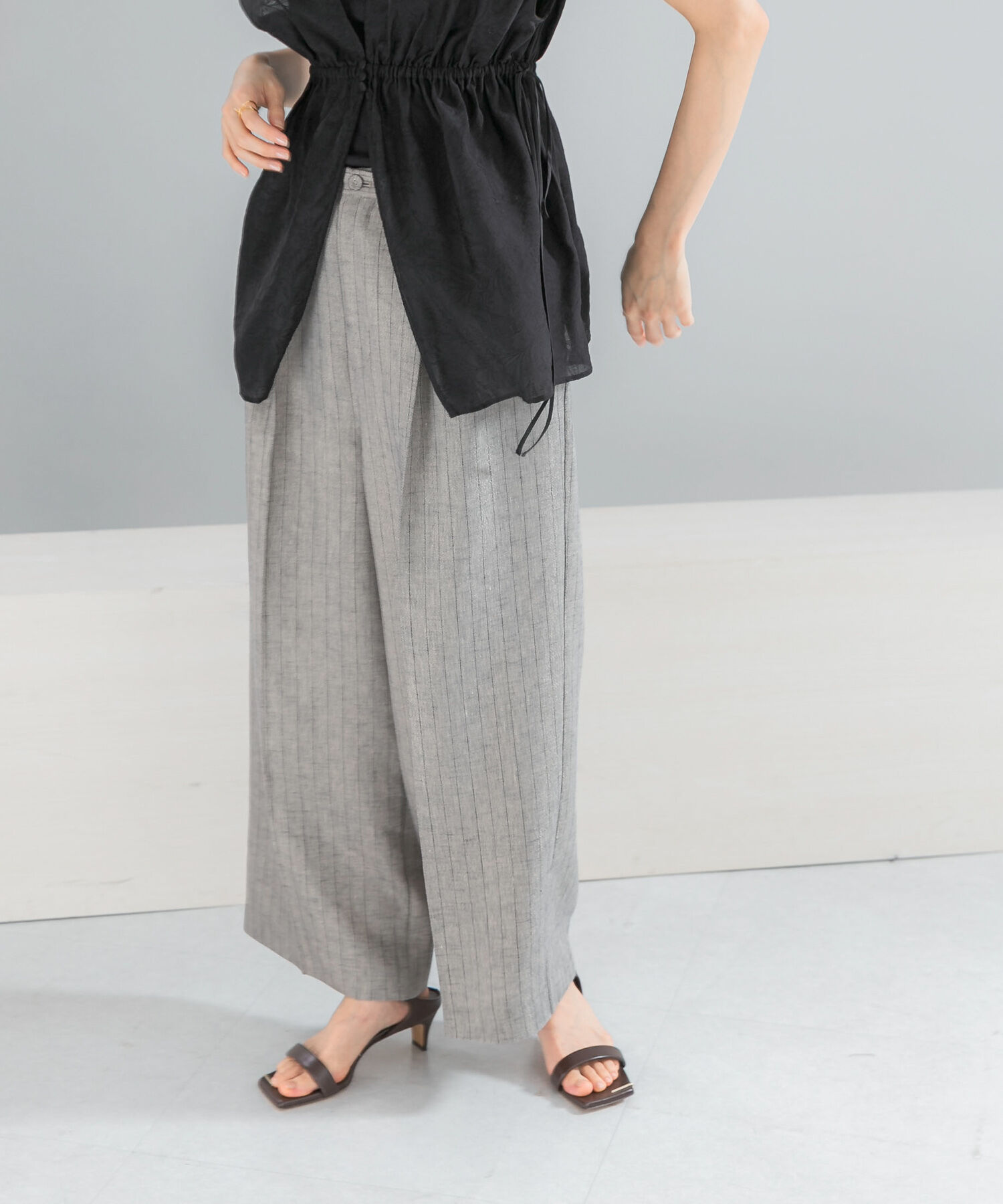 URBAN RESEARCH ROSSO「ラメリネンストライプワイドパンツ」|その他|