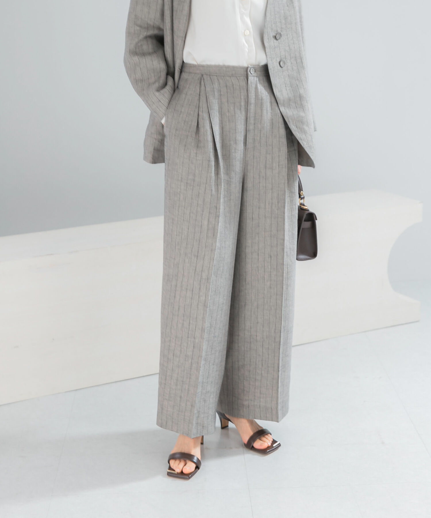 URBAN RESEARCH ROSSO「ラメリネンストライプワイドパンツ」|その他|