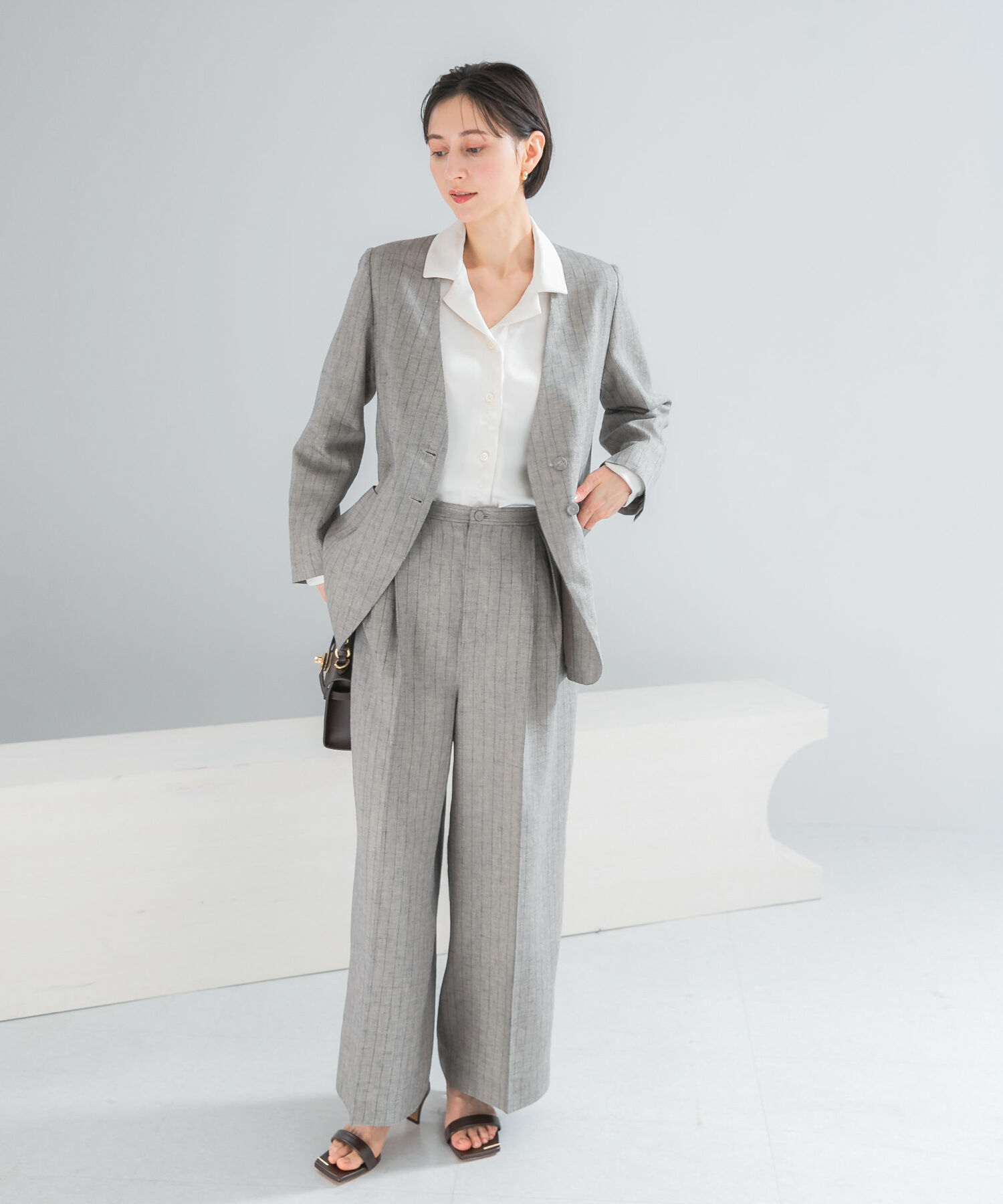 URBAN RESEARCH ROSSO「ラメリネンストライプワイドパンツ」|その他|