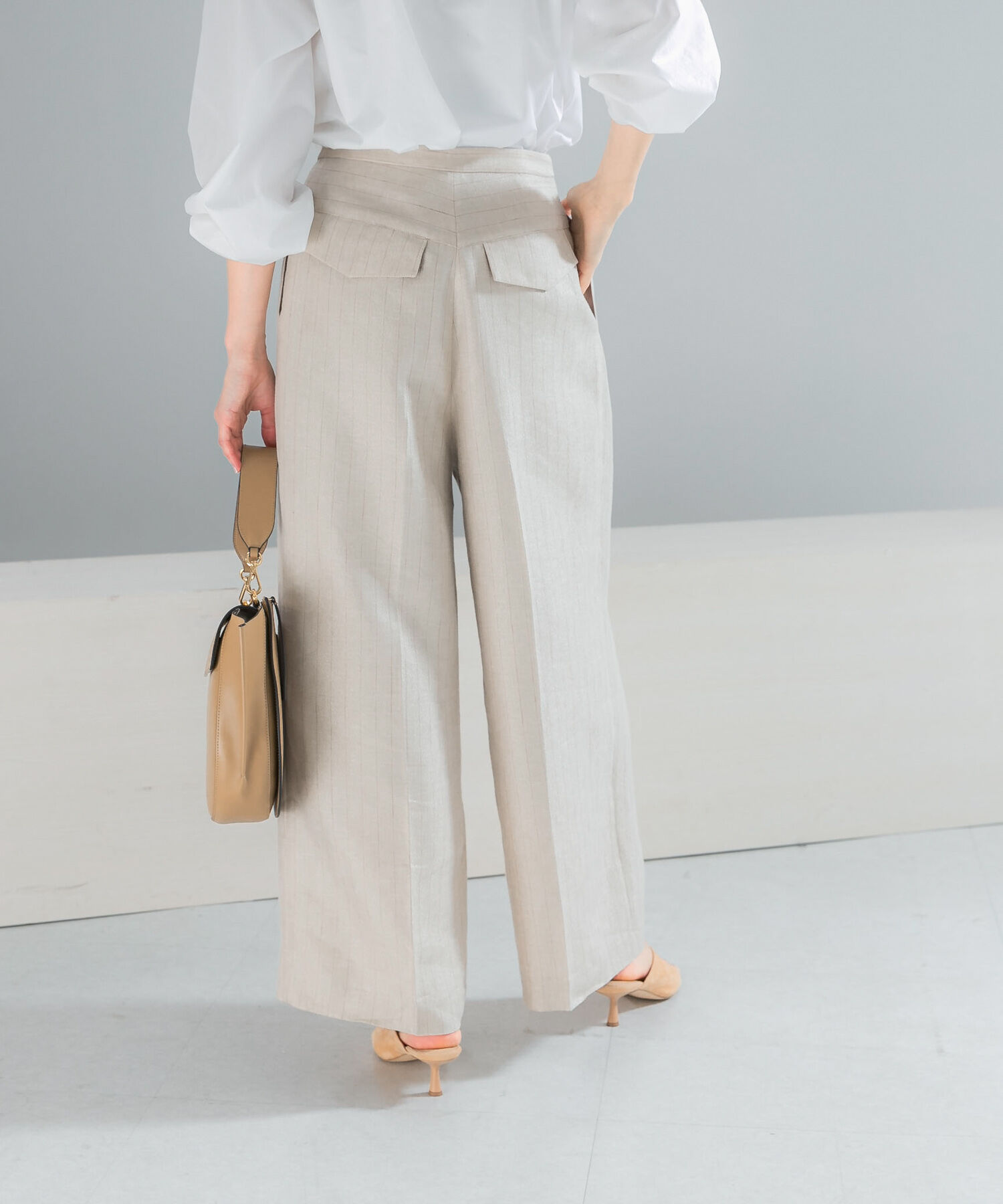 URBAN RESEARCH ROSSO「ラメリネンストライプワイドパンツ」|その他|