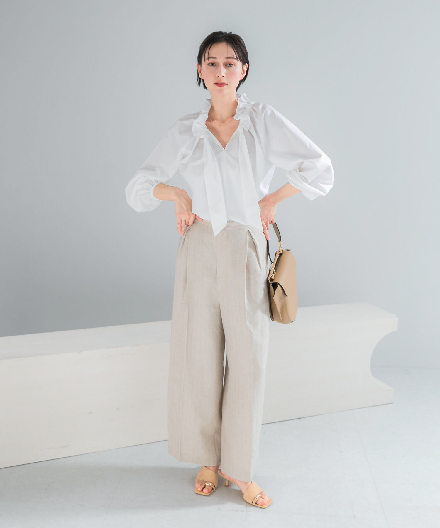 URBAN RESEARCH ROSSO「ラメリネンストライプワイドパンツ」|その他|