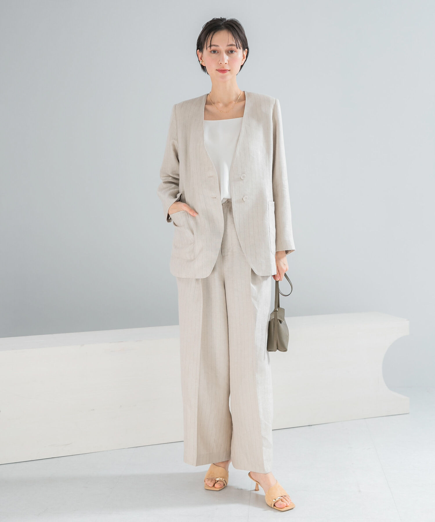 URBAN RESEARCH ROSSO「ラメリネンストライプワイドパンツ」|その他|