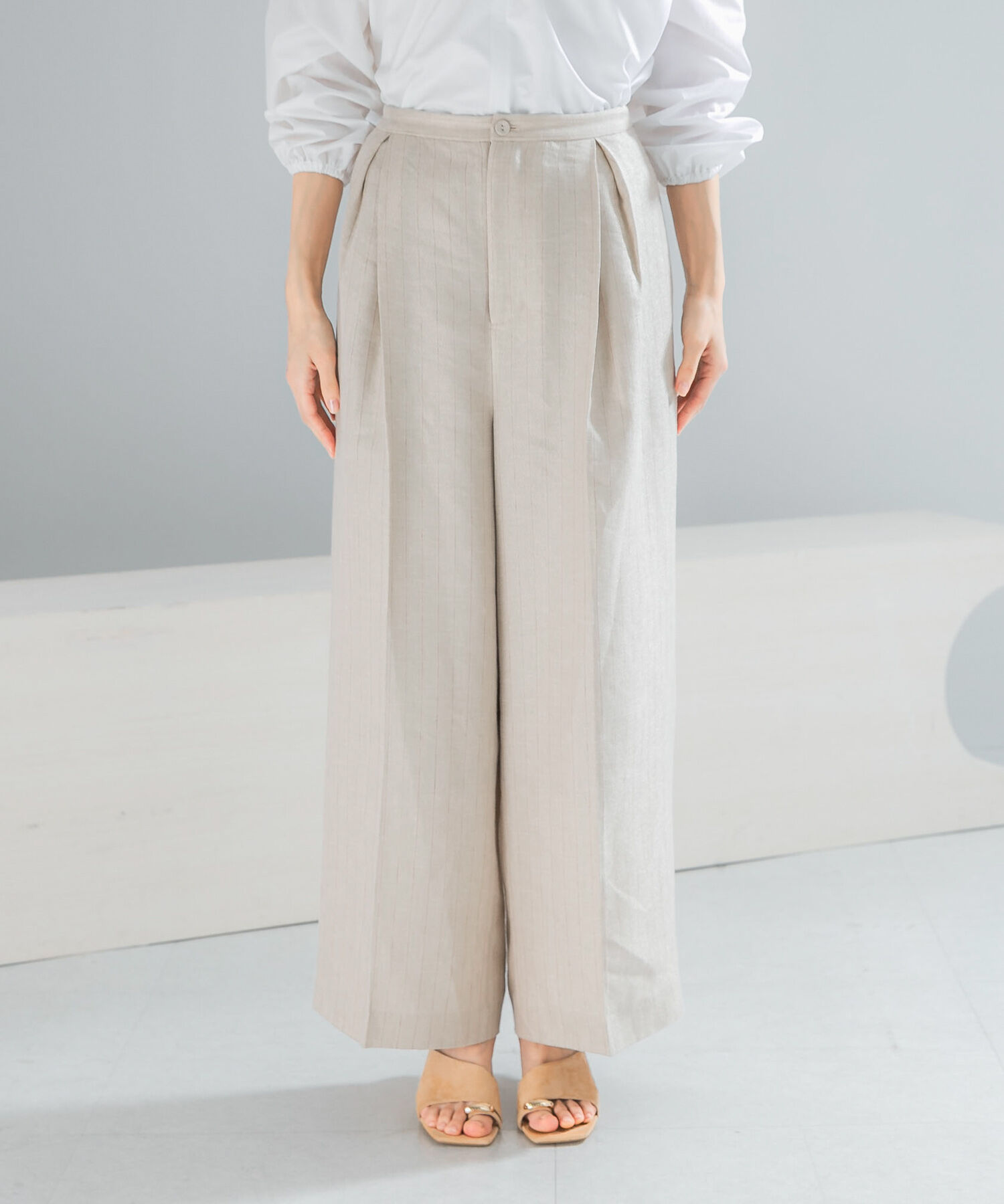 URBAN RESEARCH ROSSO「ラメリネンストライプワイドパンツ」|その他|