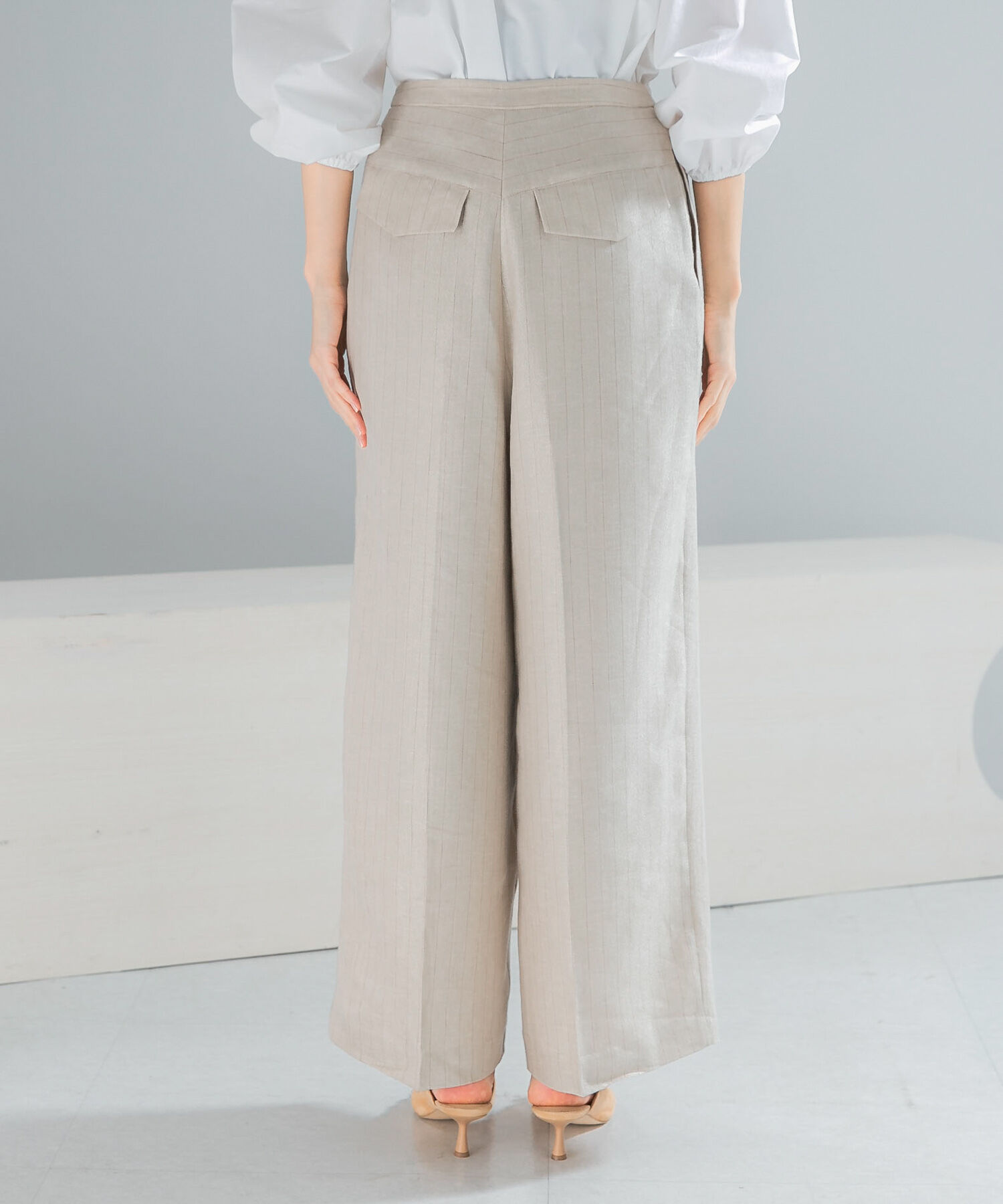 URBAN RESEARCH ROSSO「ラメリネンストライプワイドパンツ」|その他|