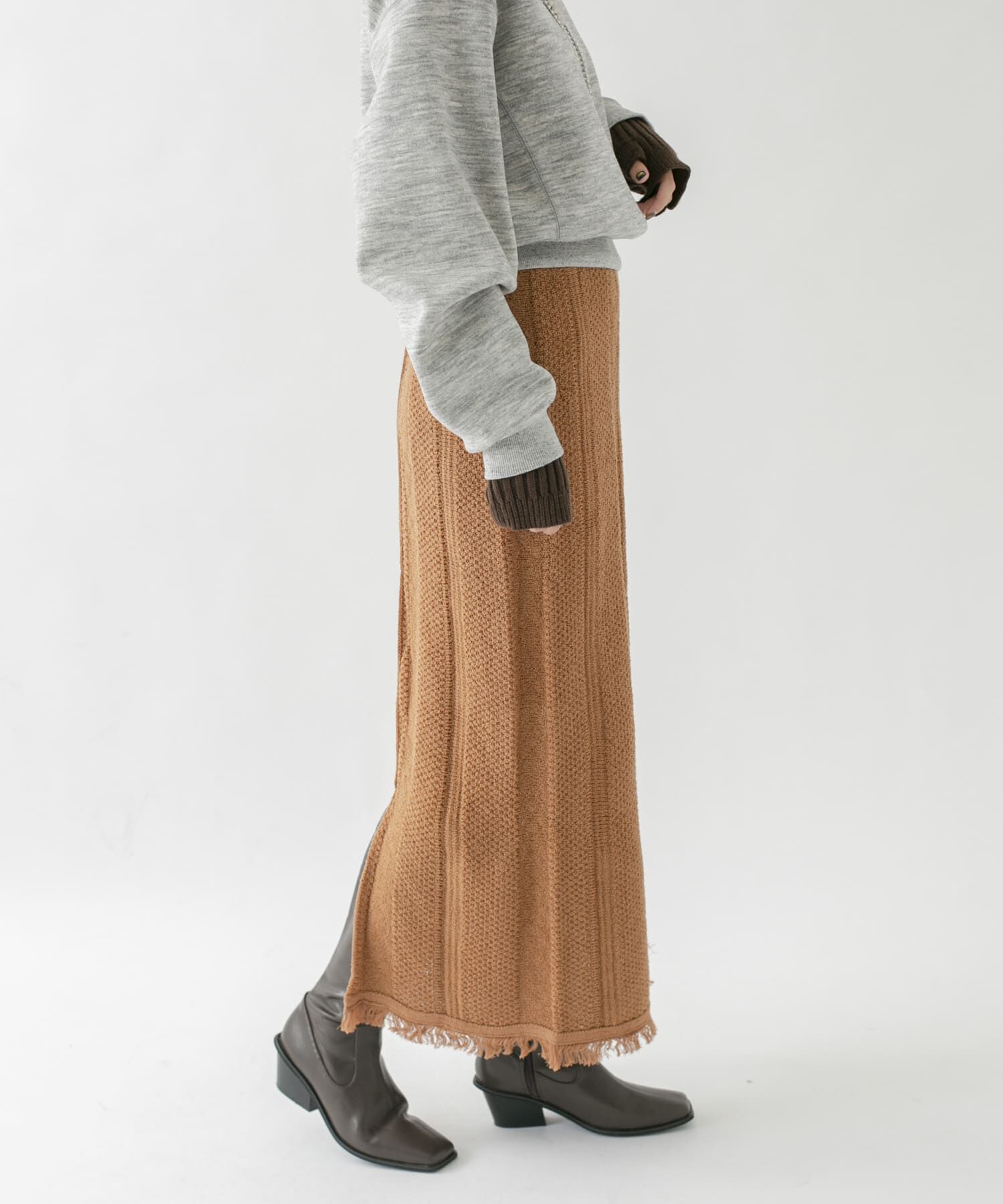  「タイトフリンジニットスカート」|スカート|
