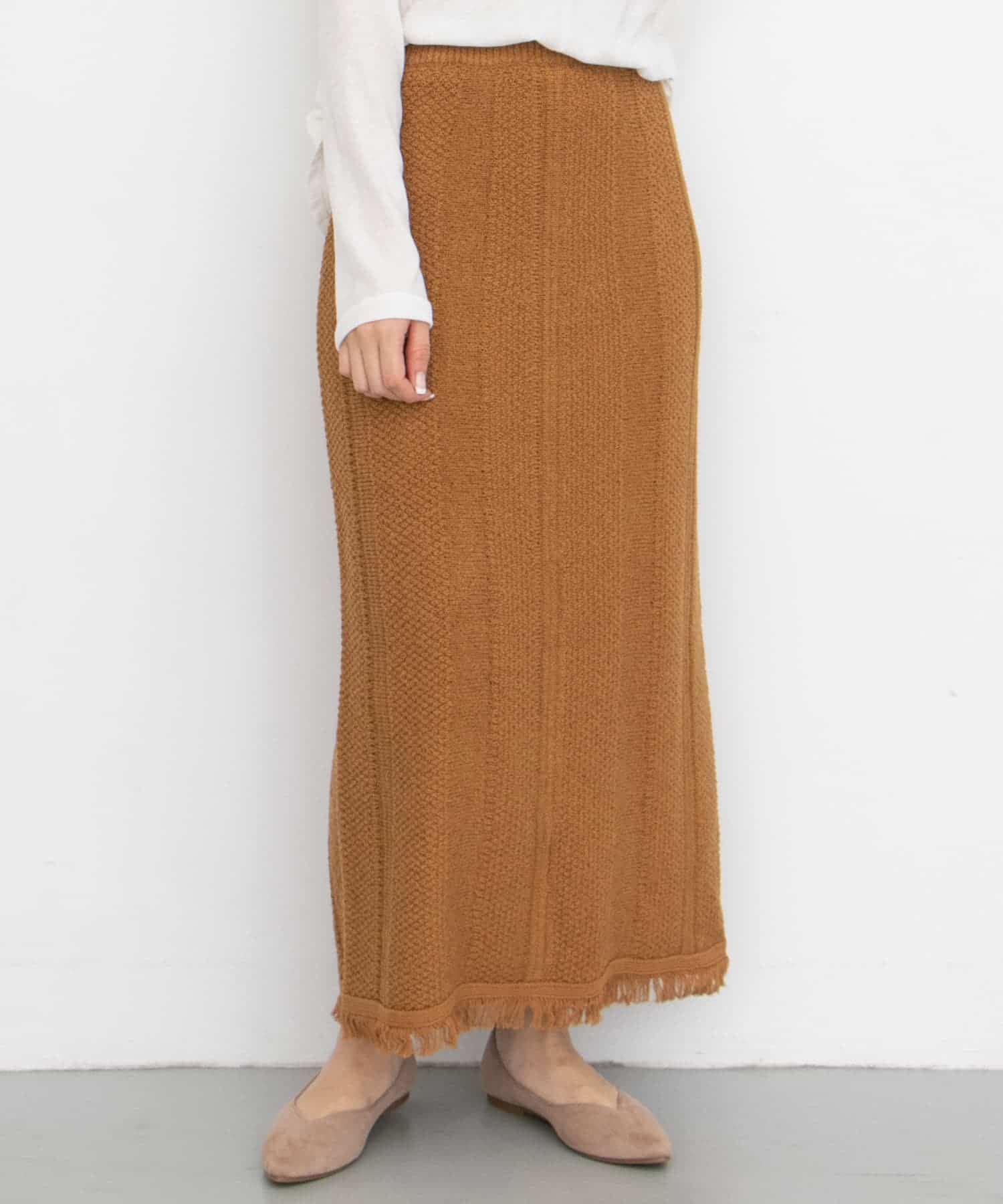  「タイトフリンジニットスカート」|スカート|