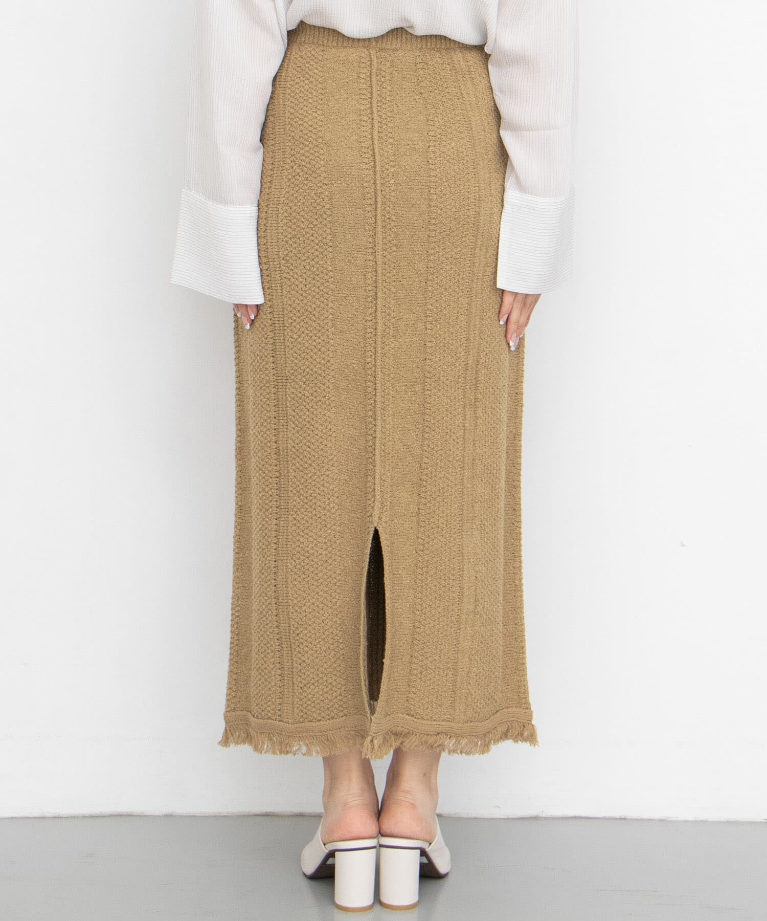 「タイトフリンジニットスカート」|スカート|