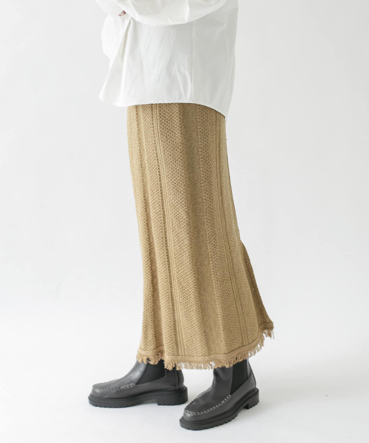  「タイトフリンジニットスカート」|スカート|