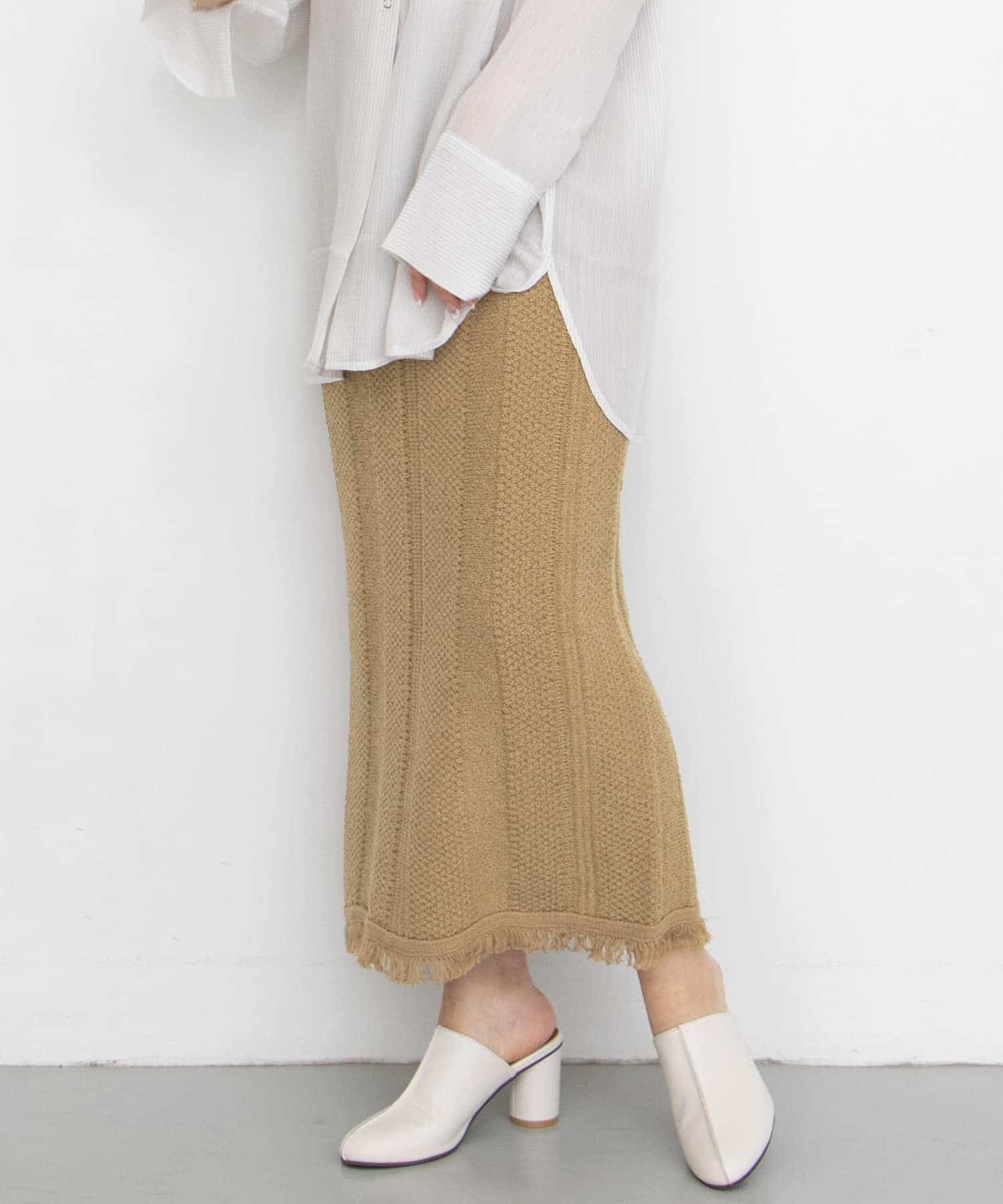  「タイトフリンジニットスカート」|スカート|