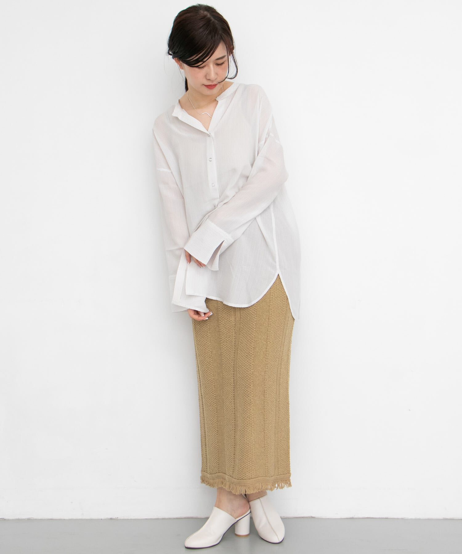  「タイトフリンジニットスカート」|スカート|