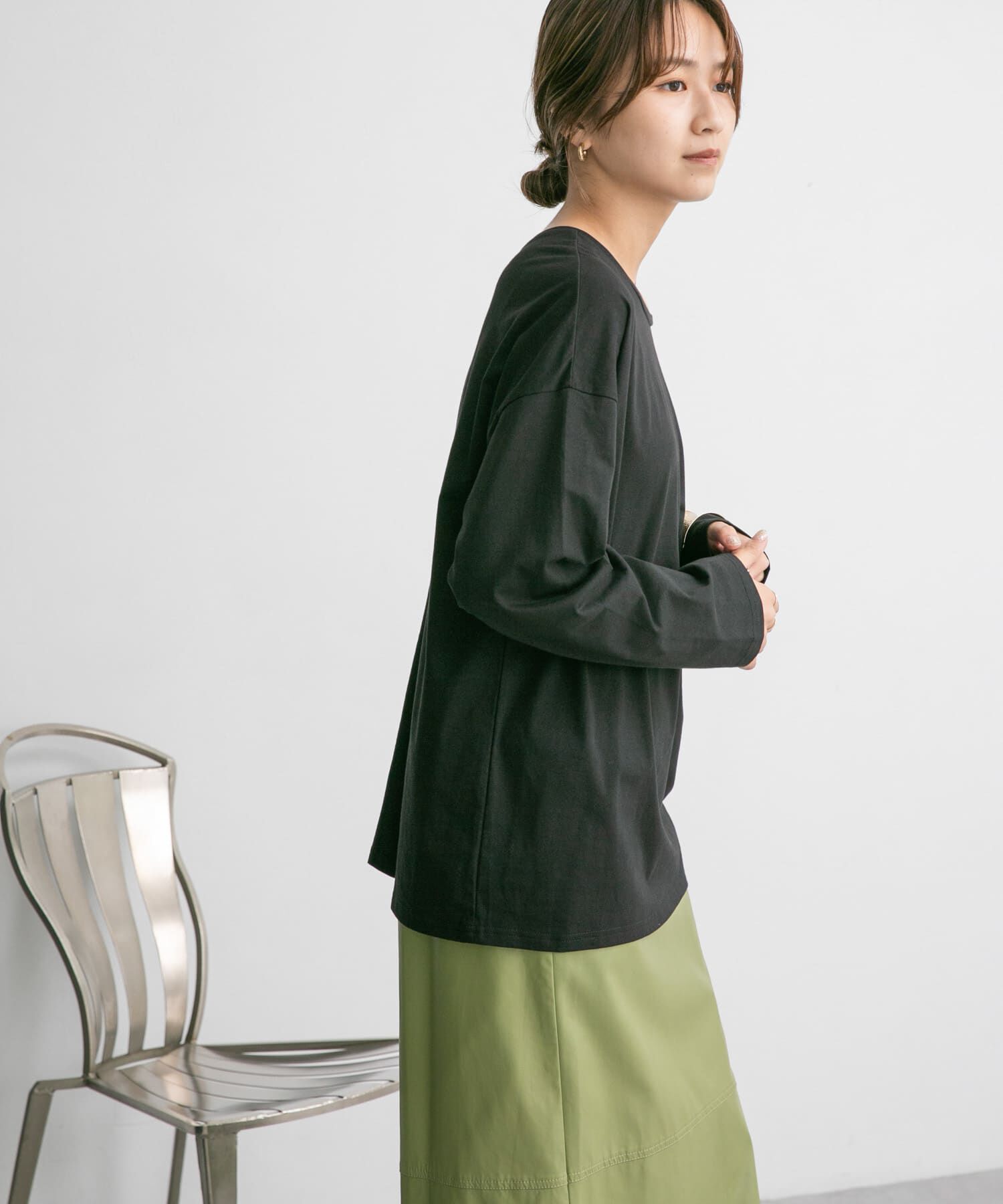  「アシメネックカットソー」|Tシャツ・カットソー|