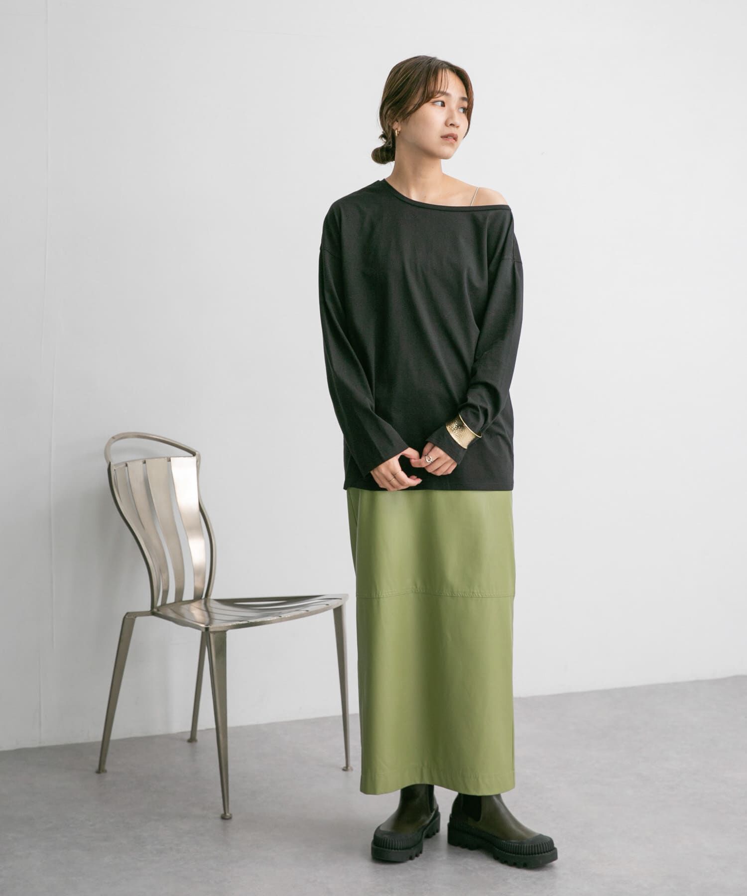  「アシメネックカットソー」|Tシャツ・カットソー|