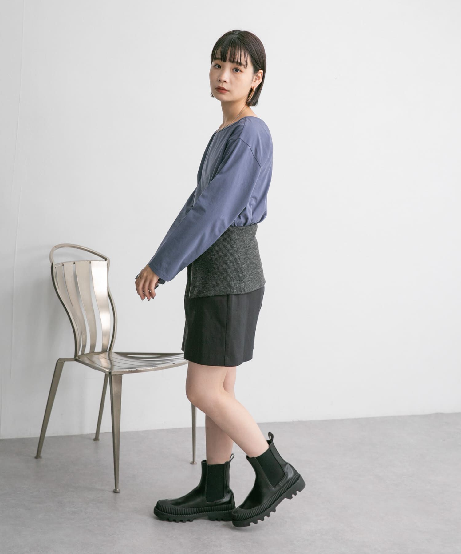  「アシメネックカットソー」|Tシャツ・カットソー|