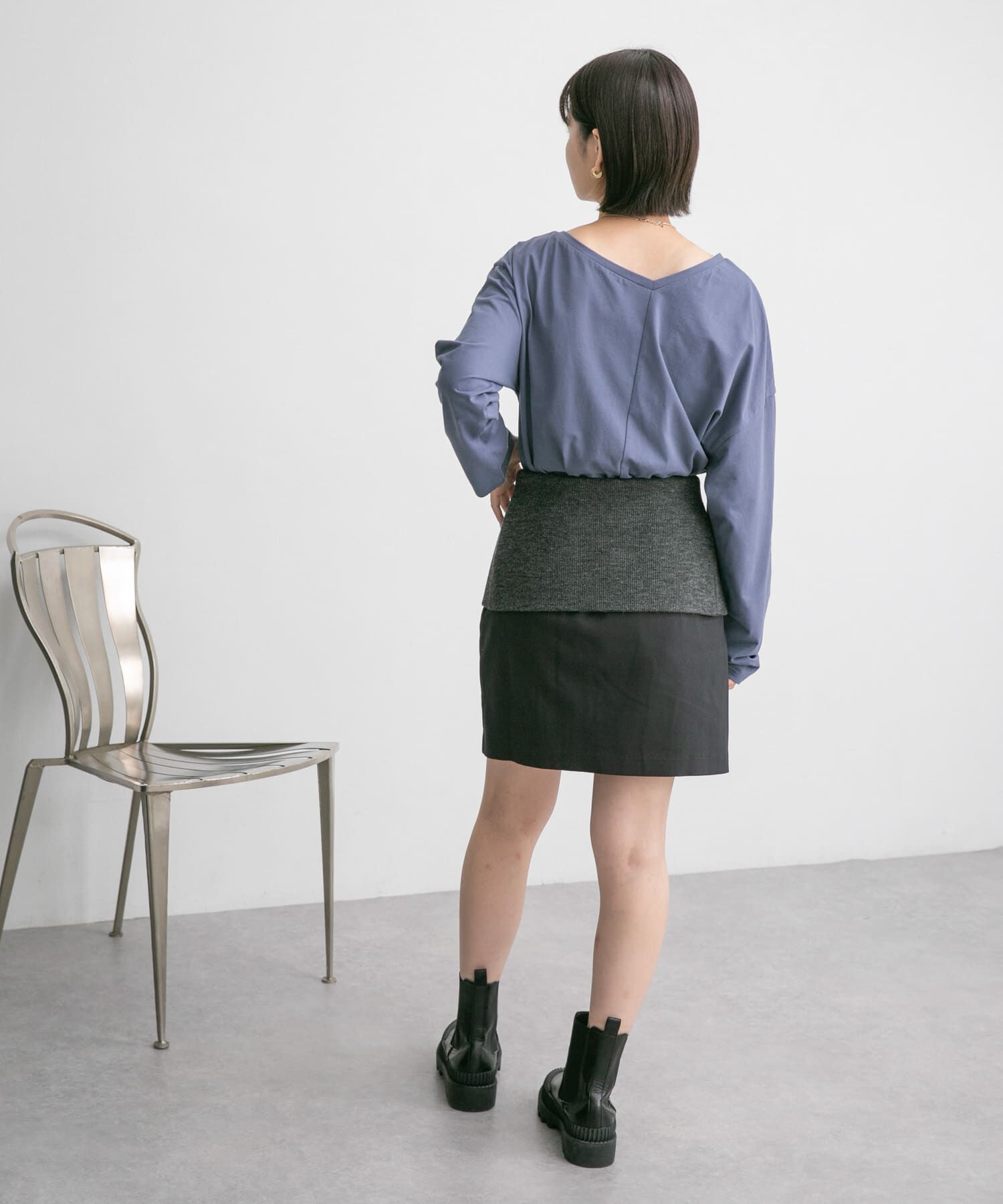  「アシメネックカットソー」|Tシャツ・カットソー|