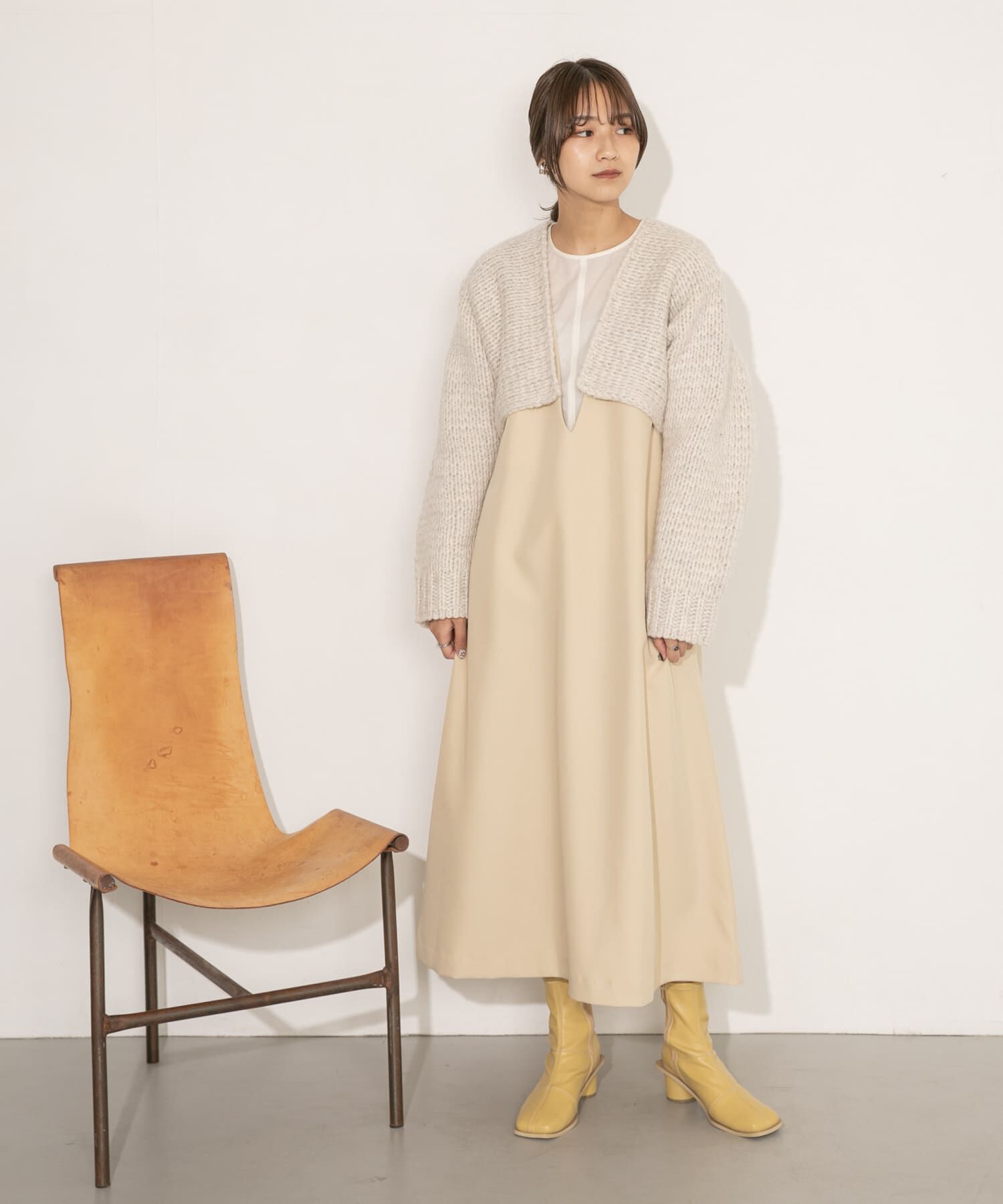  「ローゲージショートニットカーディガン」|カーディガン|