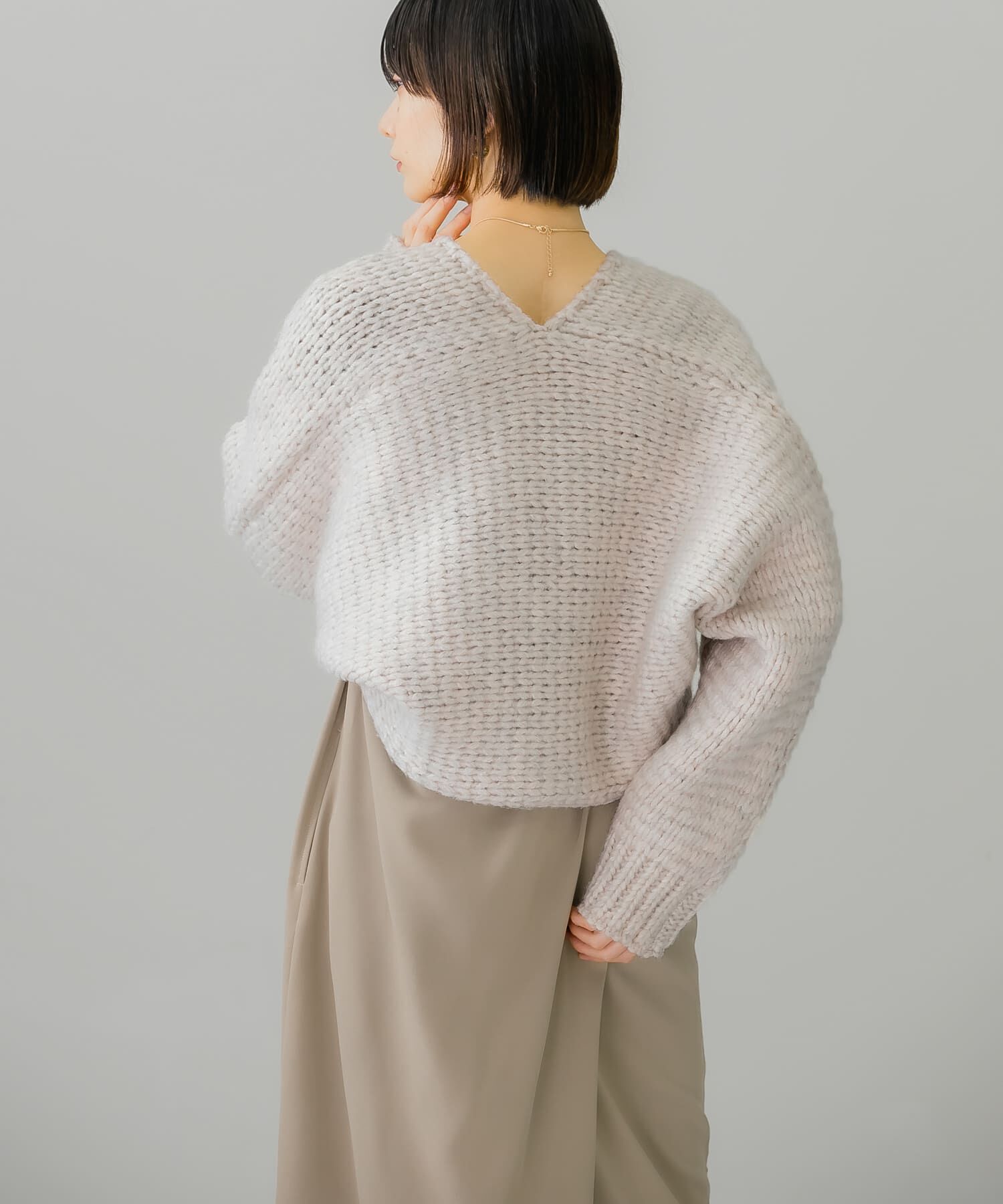  「ローゲージショートニットカーディガン」|カーディガン|